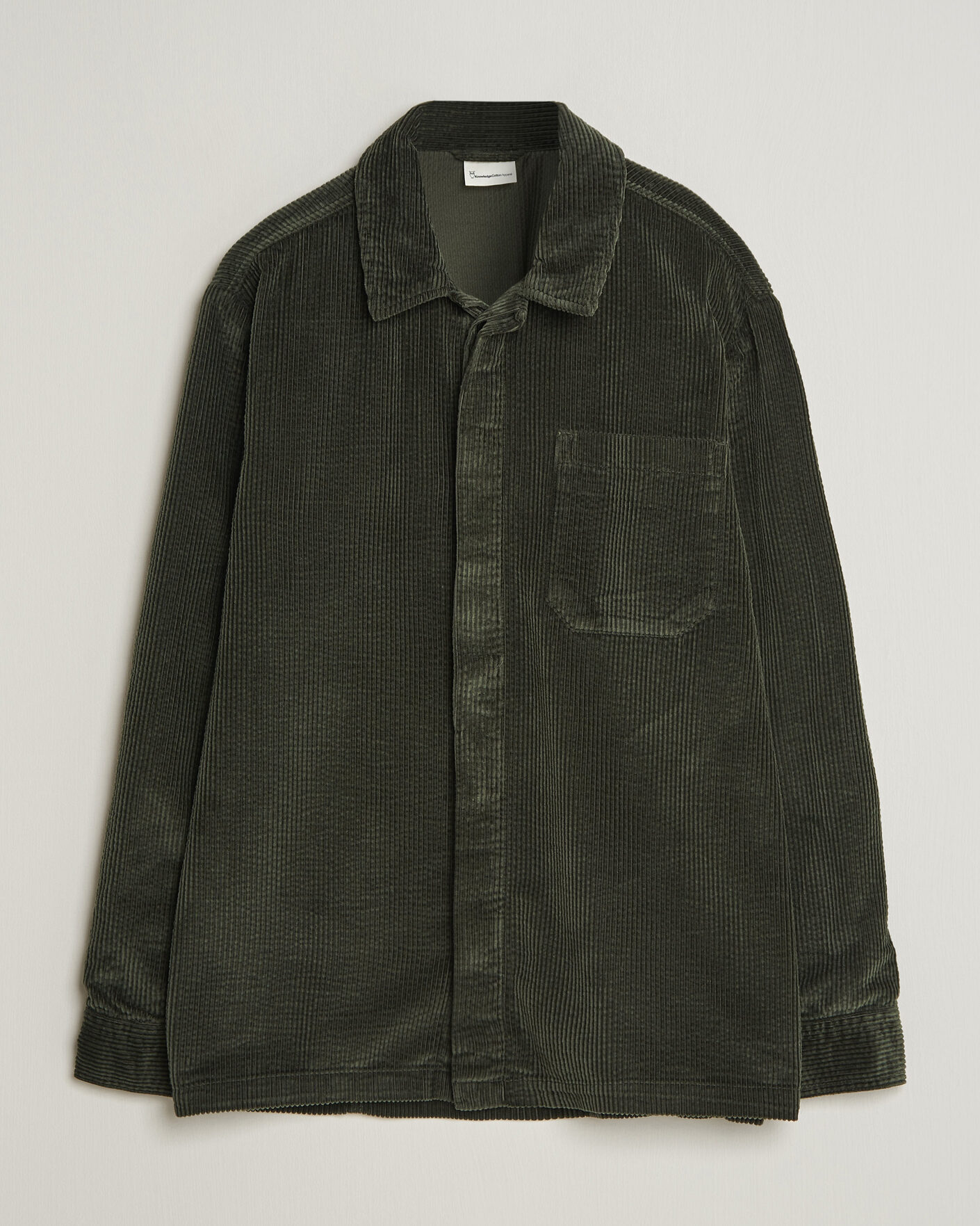 Uomini | Camicie | KnowledgeCotton Apparel | Cotton Corduroy Overshirt Forest Night