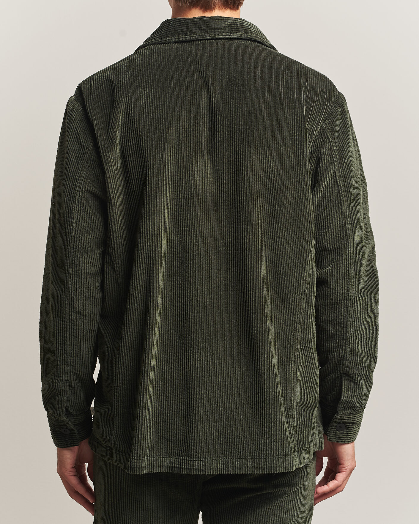 Uomini | Camicie | KnowledgeCotton Apparel | Cotton Corduroy Overshirt Forest Night