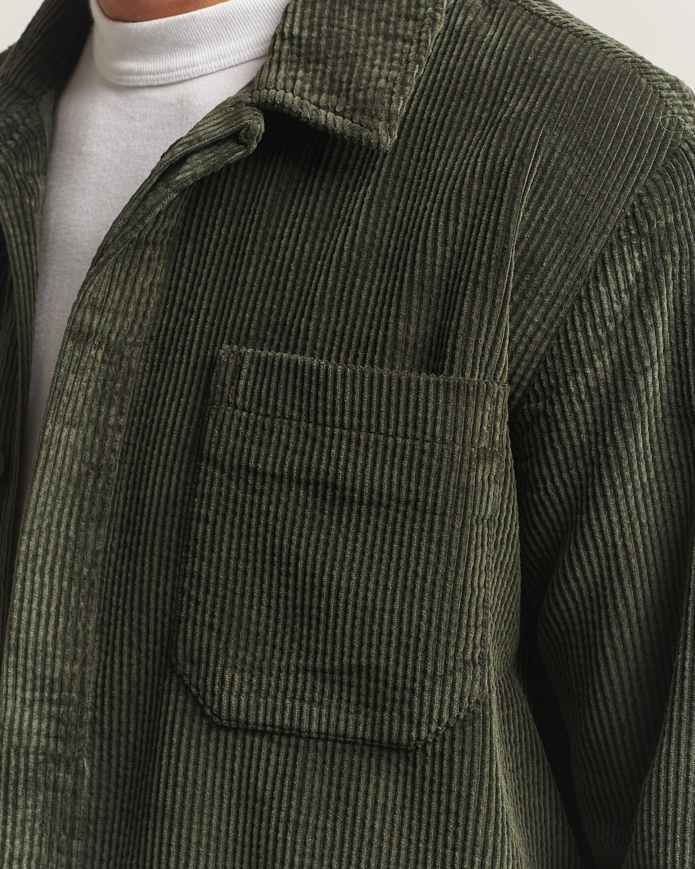 Uomini | Camicie | KnowledgeCotton Apparel | Cotton Corduroy Overshirt Forest Night