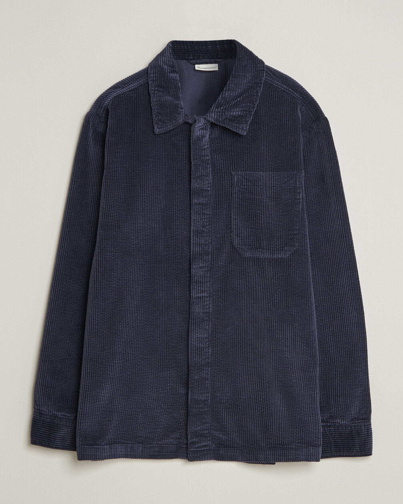 Uomini | Camicie | KnowledgeCotton Apparel | Cotton Corduroy Overshirt Night Sky