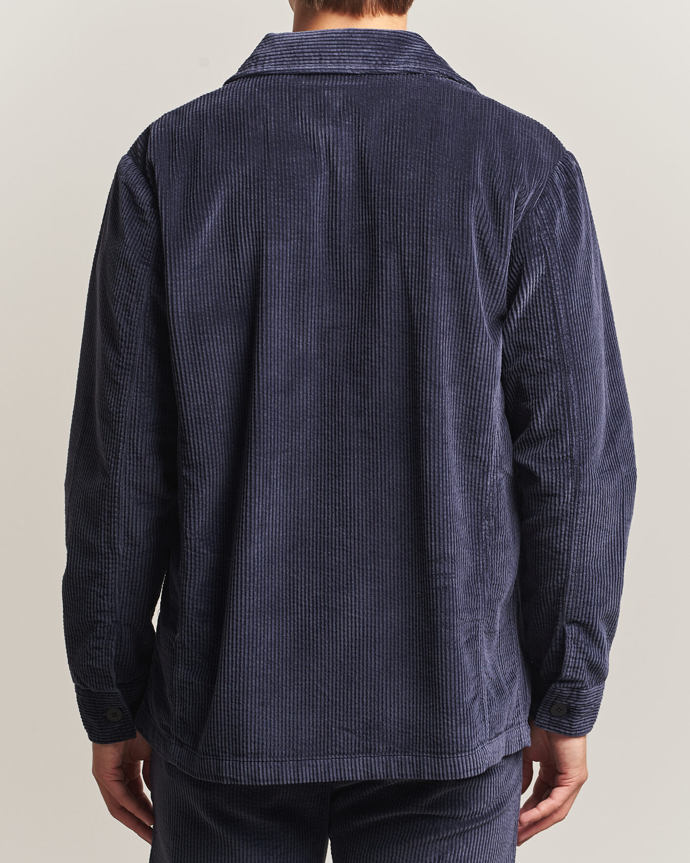 Uomini | Camicie | KnowledgeCotton Apparel | Cotton Corduroy Overshirt Night Sky