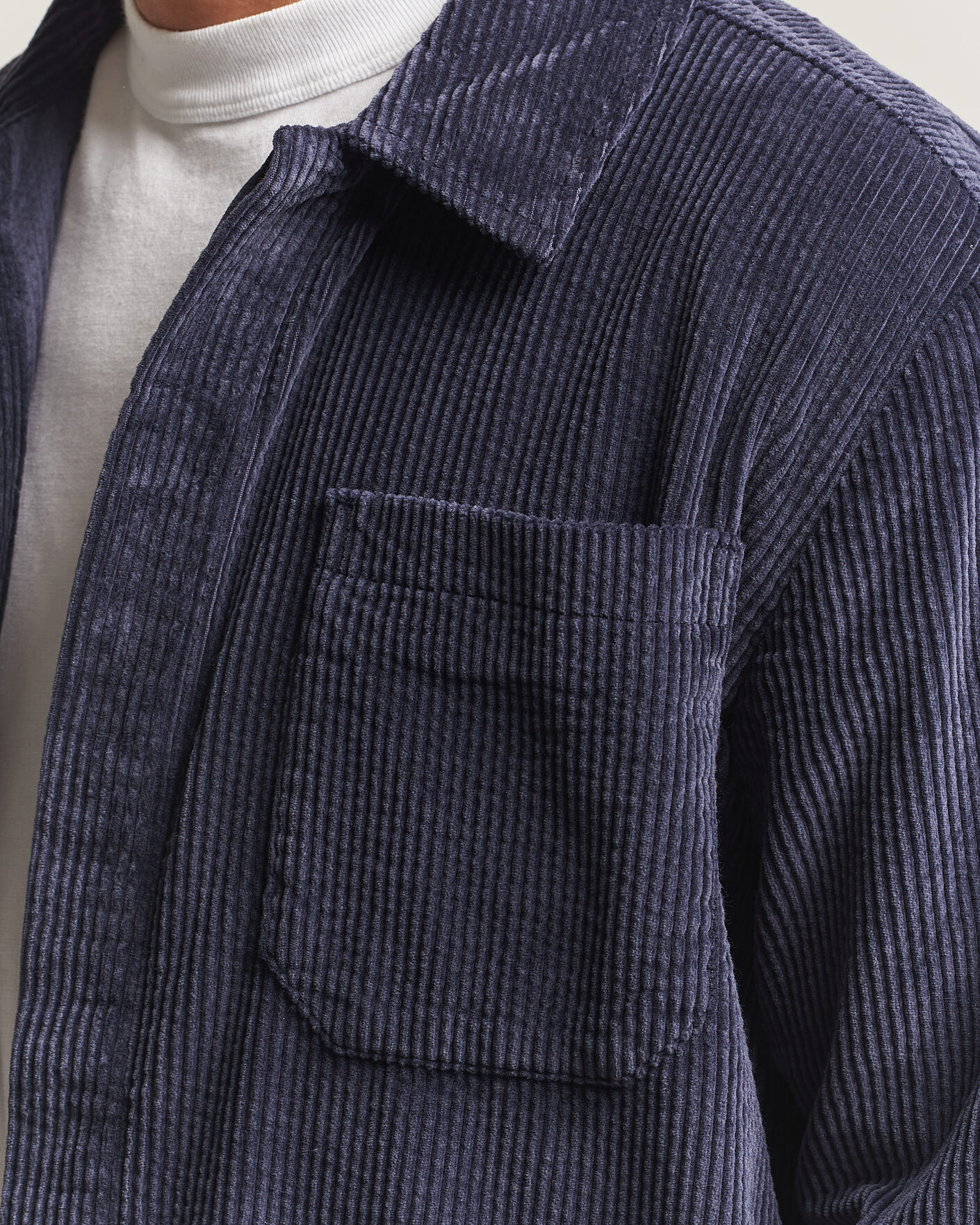 Uomini | Camicie | KnowledgeCotton Apparel | Cotton Corduroy Overshirt Night Sky