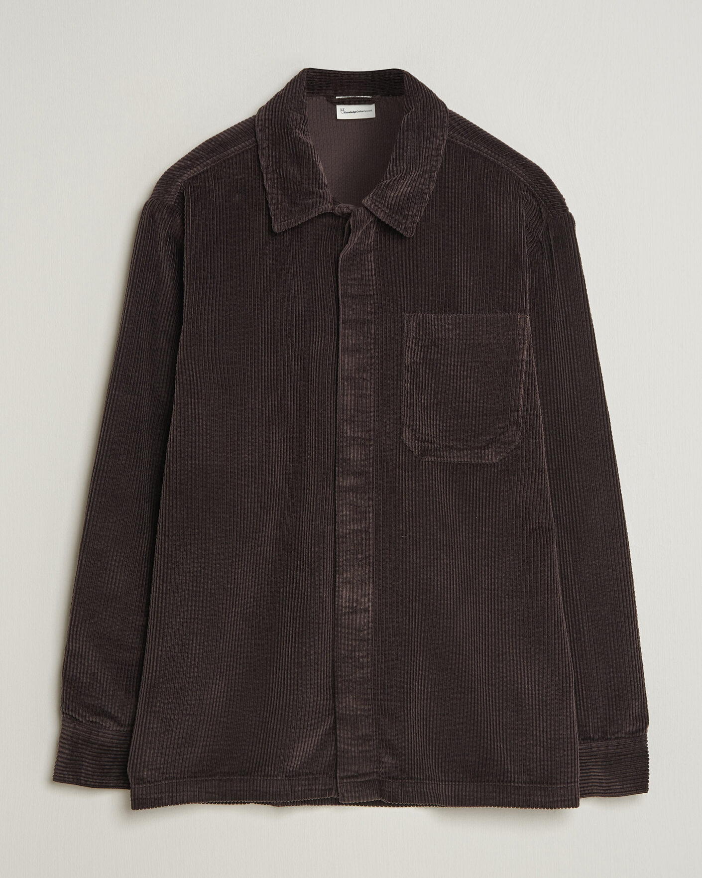 Uomini | Camicie | KnowledgeCotton Apparel | Cotton Corduroy Overshirt Chocolate