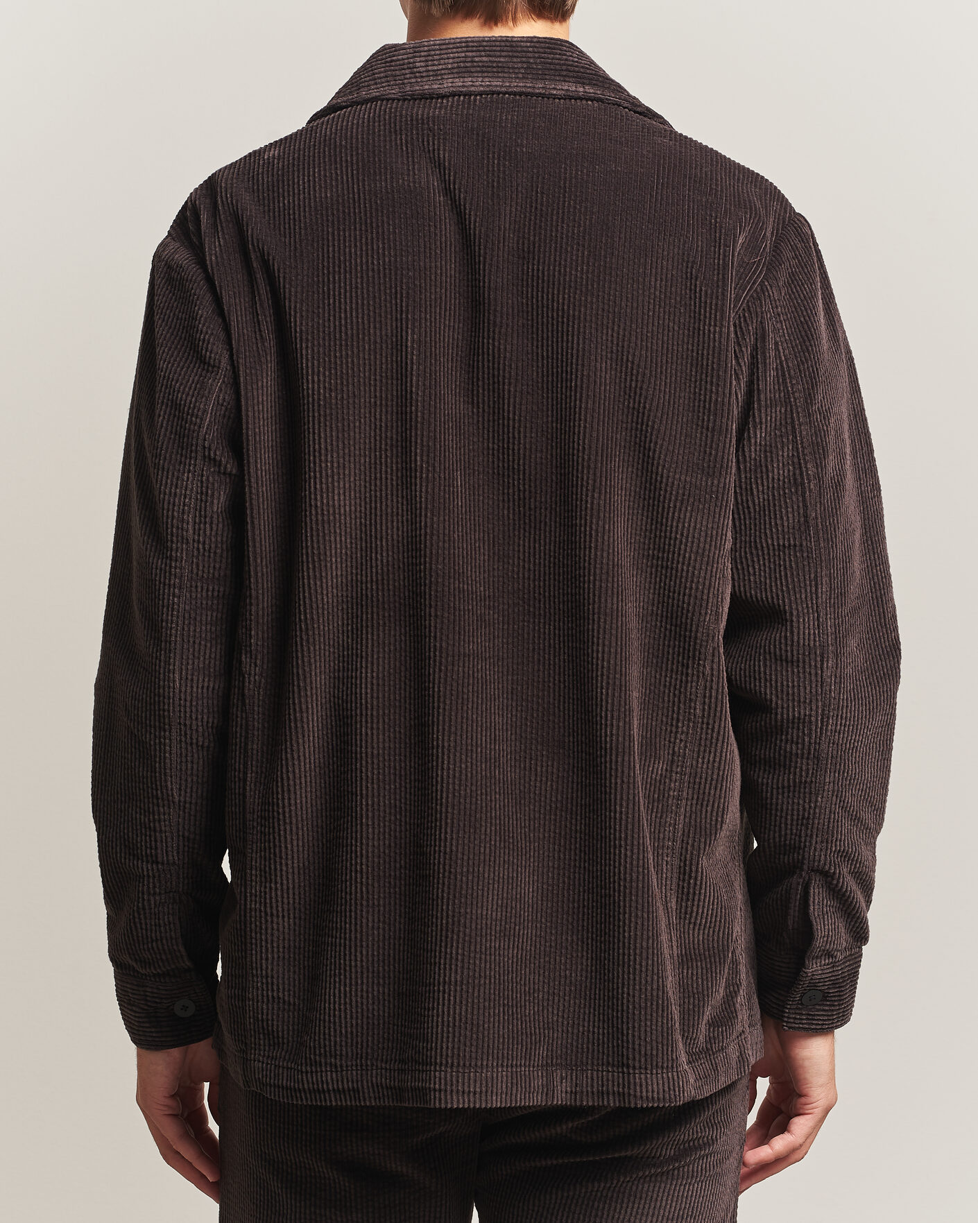 Uomini | Camicie | KnowledgeCotton Apparel | Cotton Corduroy Overshirt Chocolate