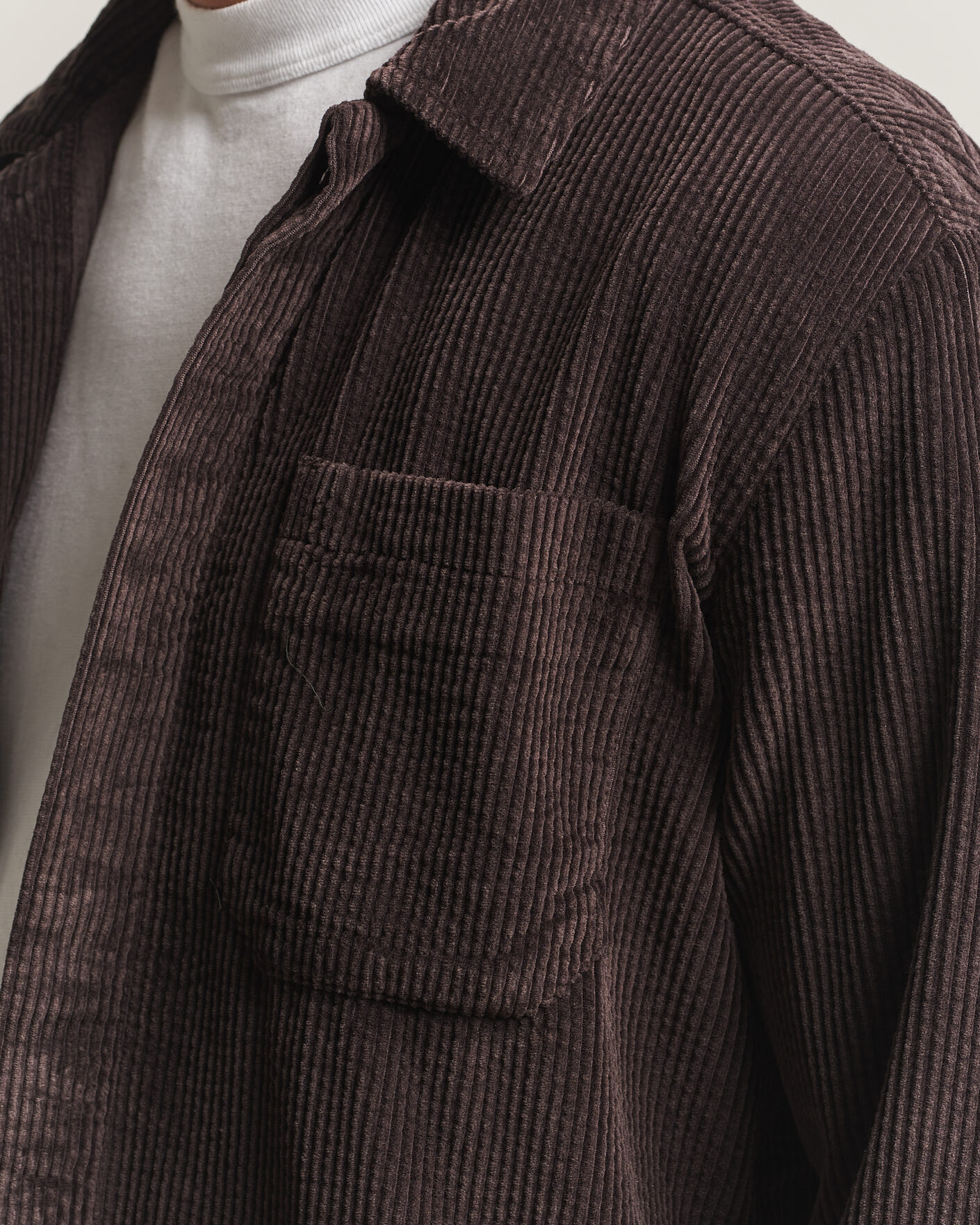Uomini | Camicie | KnowledgeCotton Apparel | Cotton Corduroy Overshirt Chocolate