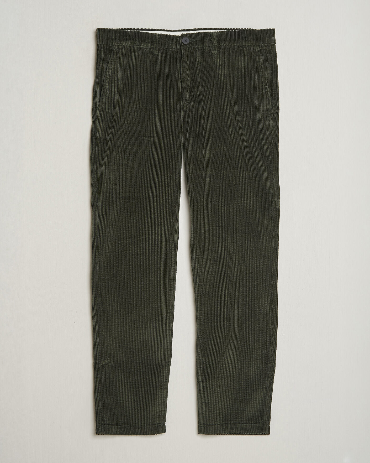 Uomini | Pantaloni | KnowledgeCotton Apparel | Chuck Regular Cord Trousers Forest Night