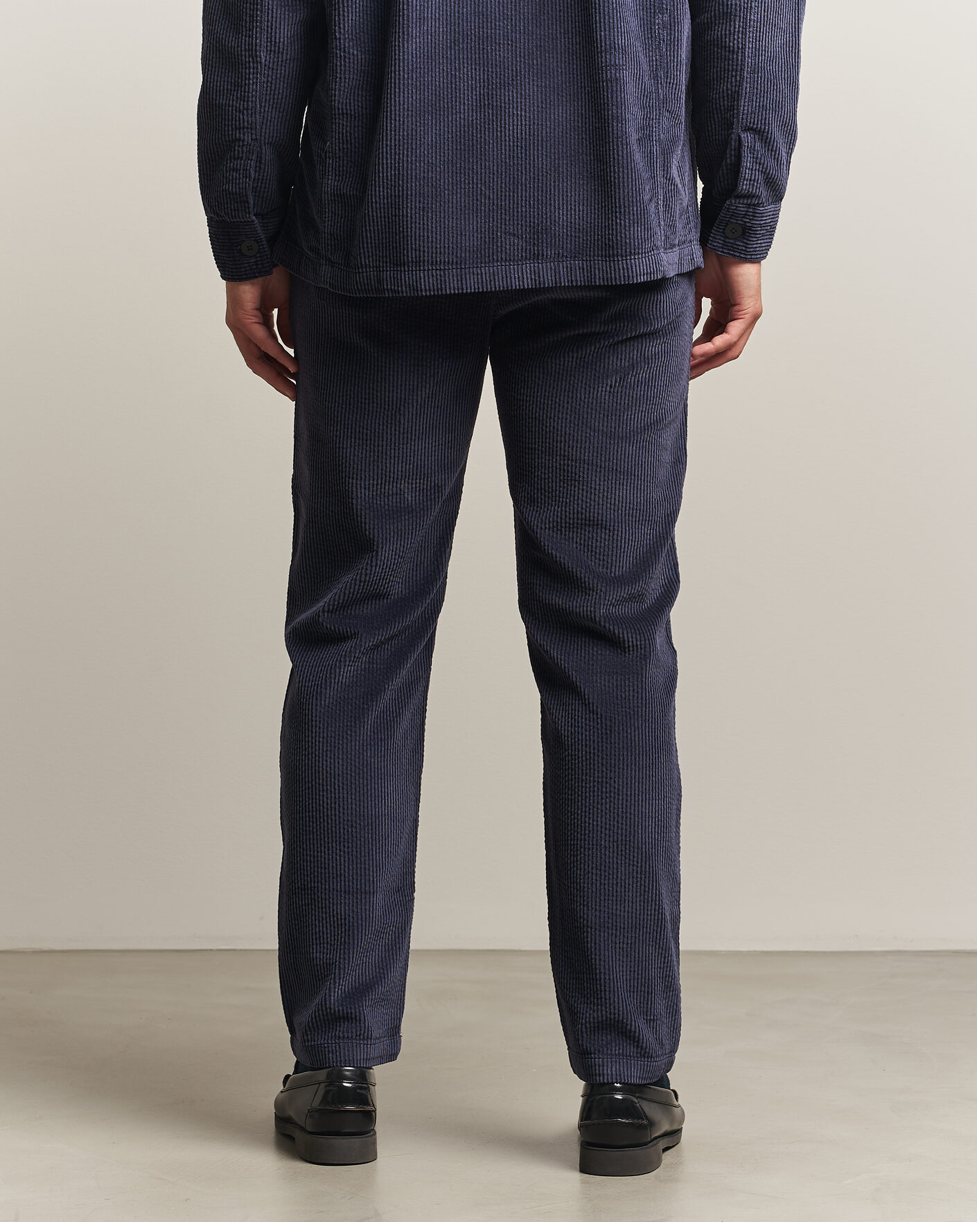Uomini | Pantaloni | KnowledgeCotton Apparel | Chuck Regular Cord Trousers Night Sky