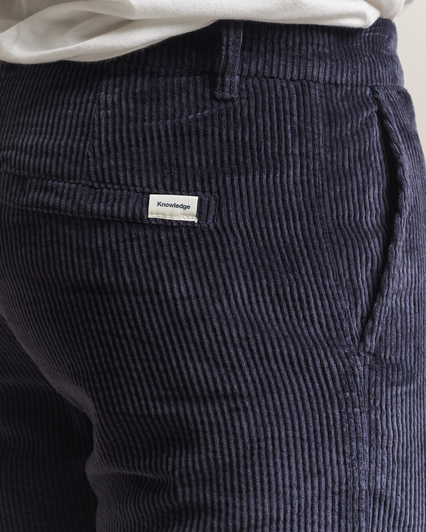 Uomini | Pantaloni | KnowledgeCotton Apparel | Chuck Regular Cord Trousers Night Sky
