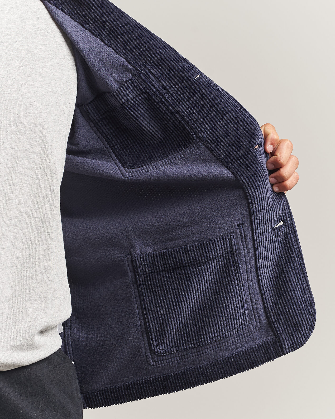 Uomini | Blazers | KnowledgeCotton Apparel | Cotton Corduroy Blazer Night Sky