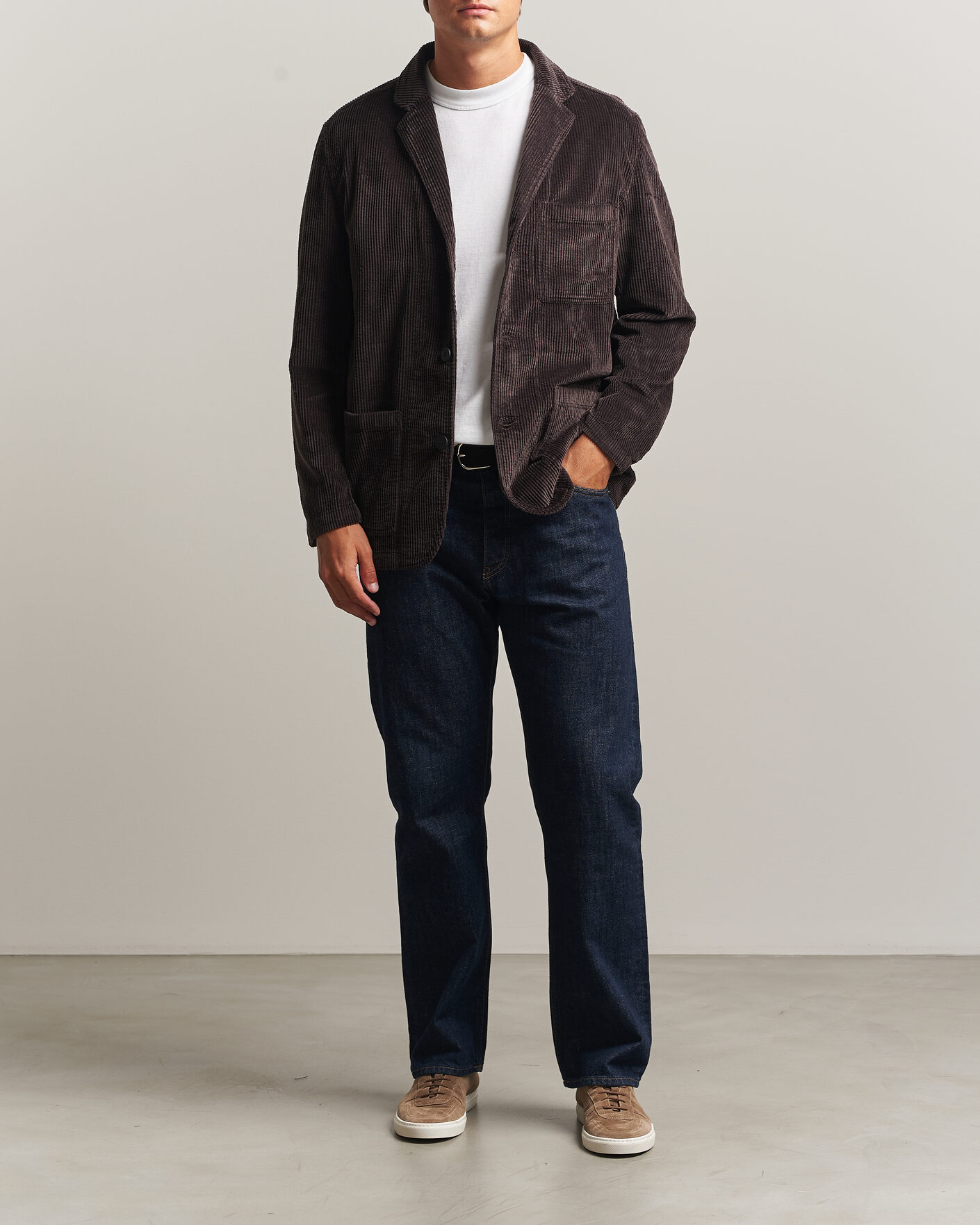 Uomini | Blazers | KnowledgeCotton Apparel | Cotton Corduroy Blazer Chocolate