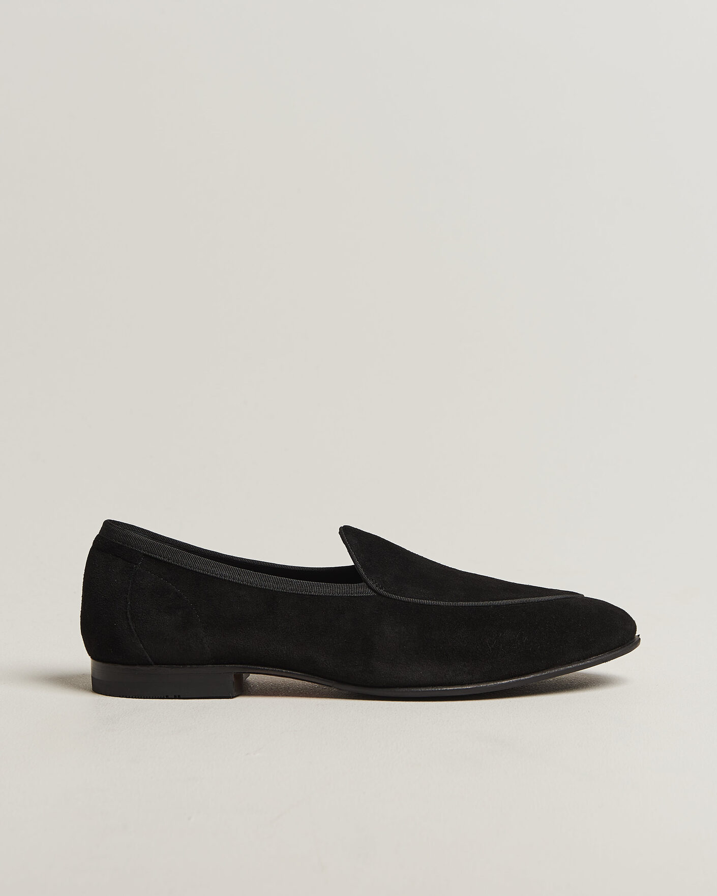 Uomini | Mocassini | Loake 1880 | Belgrave Black Suede Belgian Loafer Black