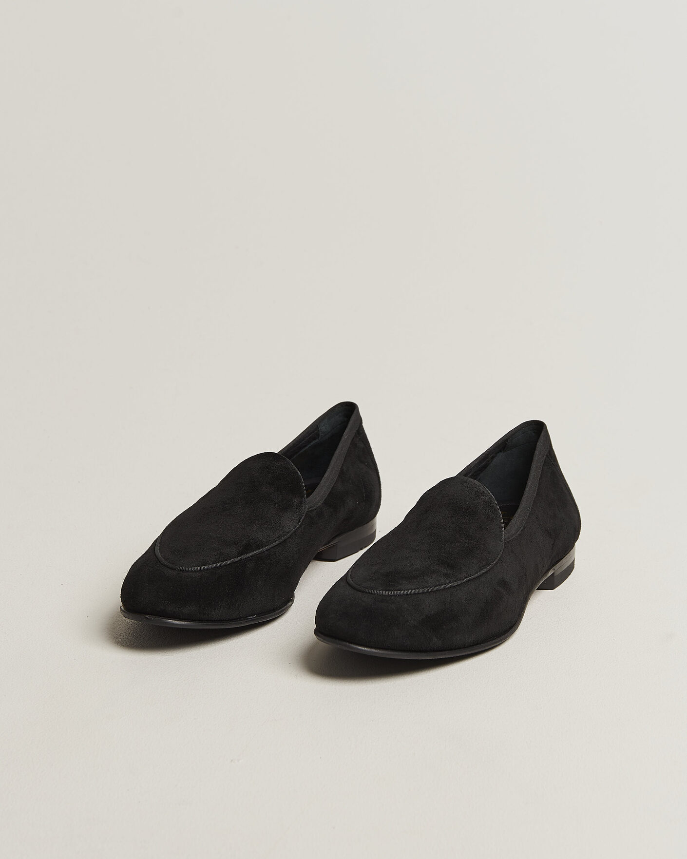 Uomini | Mocassini | Loake 1880 | Belgrave Black Suede Belgian Loafer Black