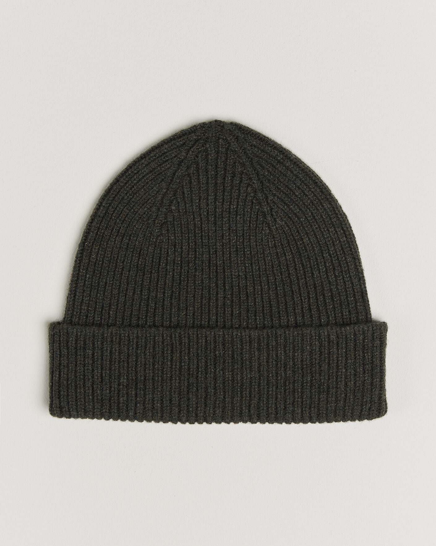 Uomini | Berretti | Robert Mackie | Clyde Lambswool Beanie Seaweed Green