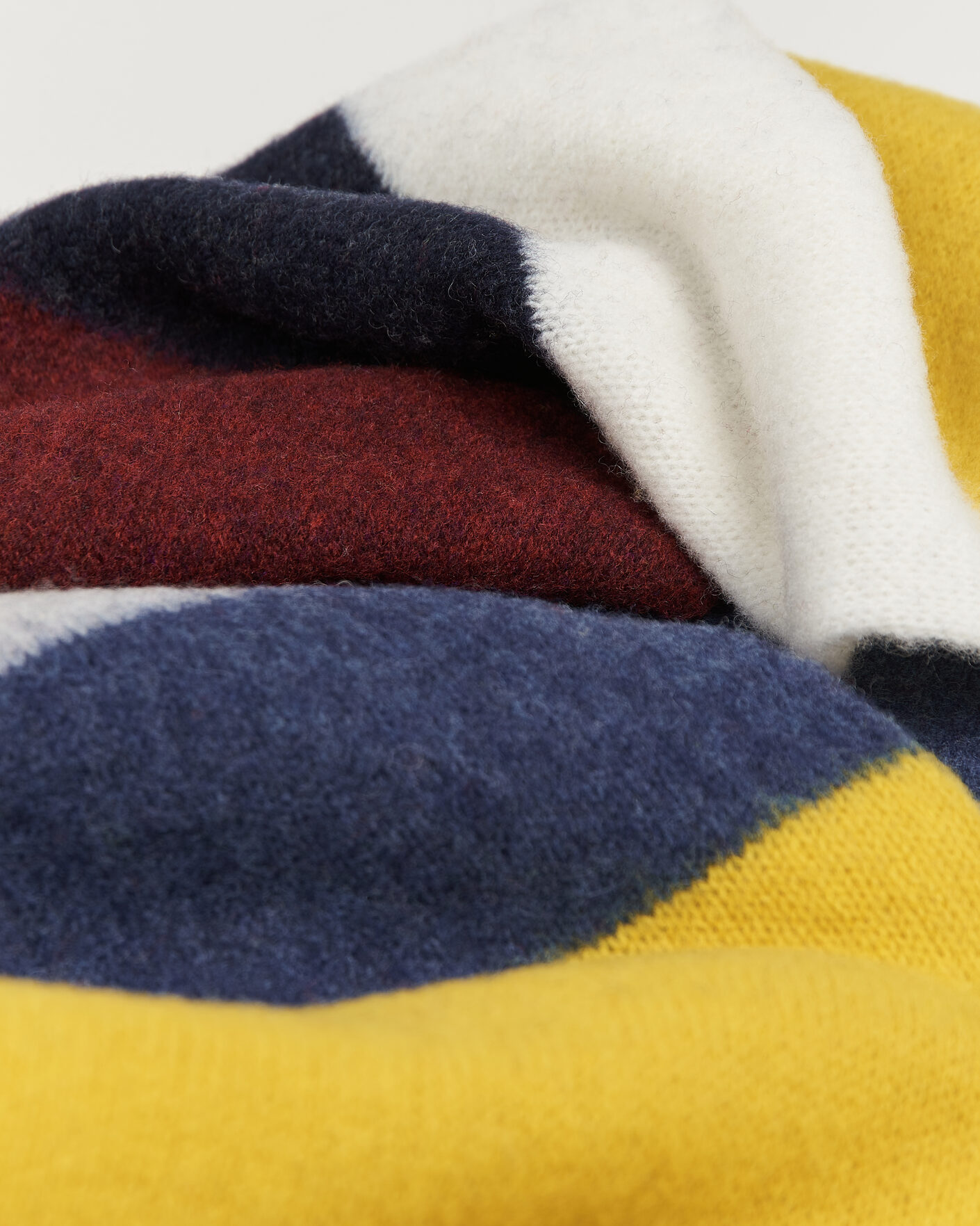 Uomini | Sciarpe | Robert Mackie | Rona Ribbed Shaggy Lambswool Scarf Yellow/Grey/Blue Mix