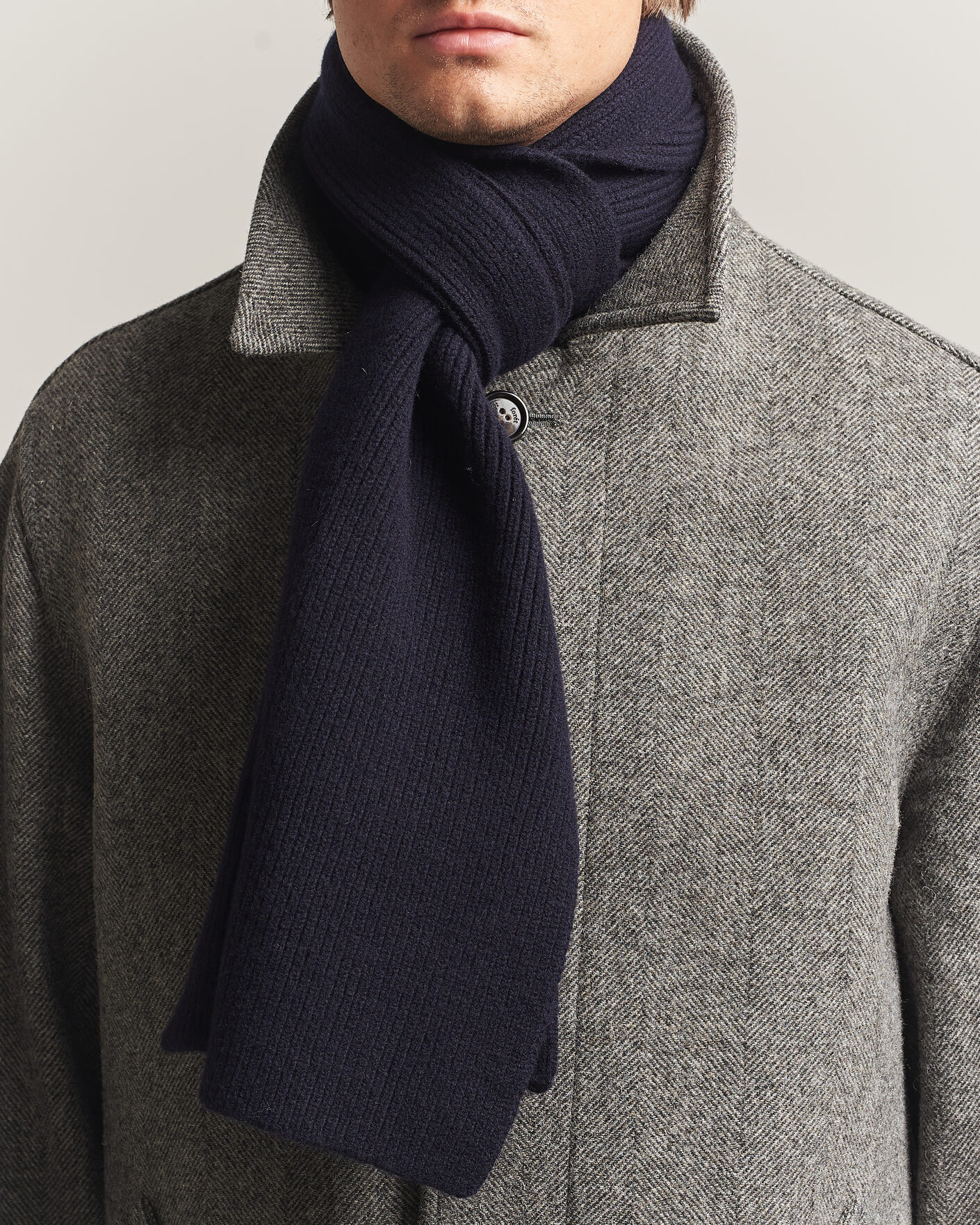 Uomini | Sciarpe | Robert Mackie | Clyde Lambswool Scarf Navy