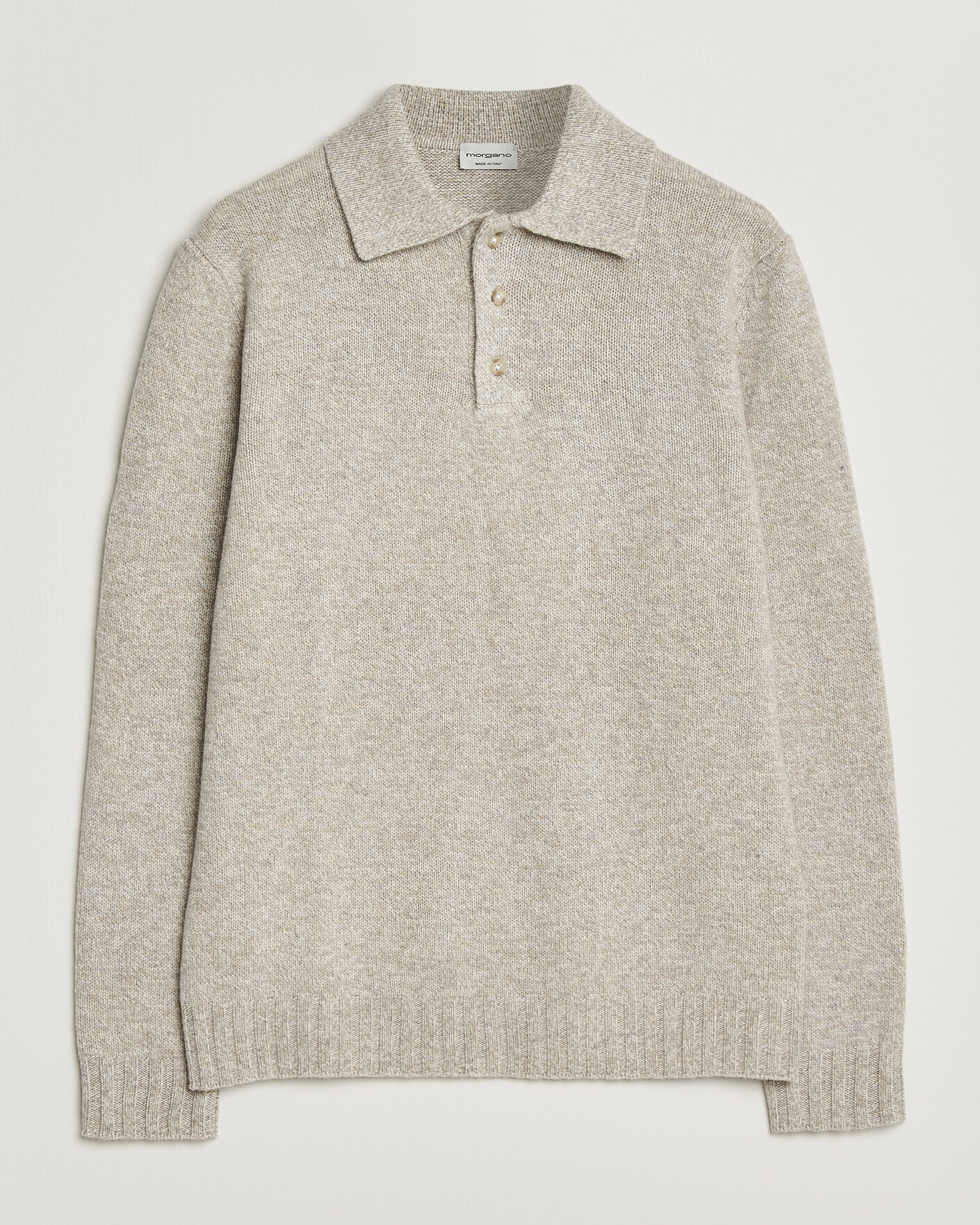 Uomini | Maglieria | Morgano | Wool/Cashmere Knitted Polo Beige