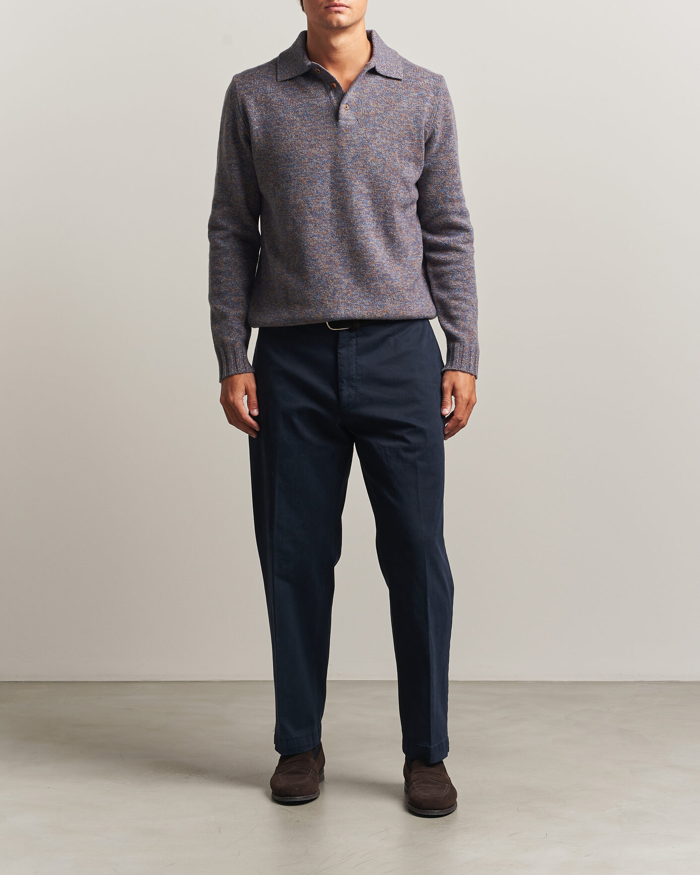 Uomini | Maglieria | Morgano | Wool/Cashmere Knitted Polo Blue