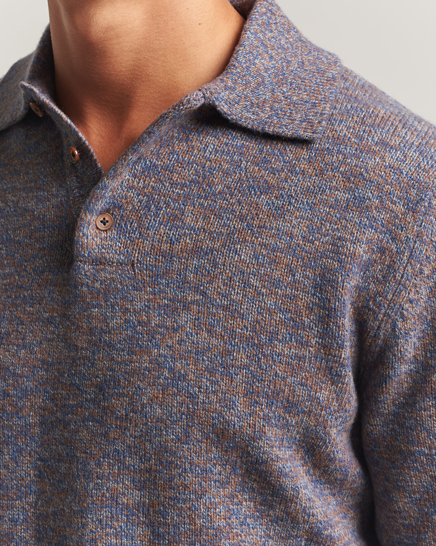 Uomini | Maglieria | Morgano | Wool/Cashmere Knitted Polo Blue