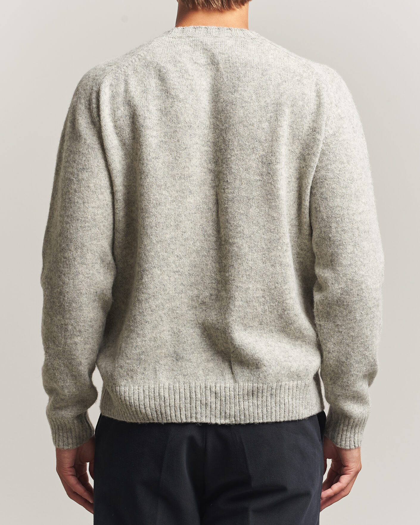 Uomini | Maglieria | Morgano | Brushed Wool Crewneck Grey