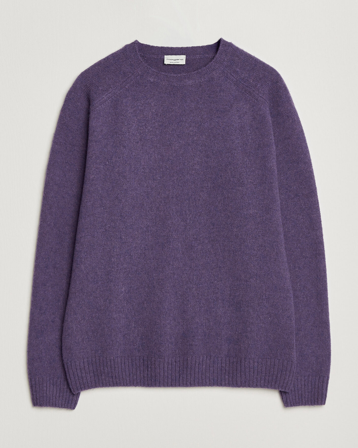 Uomini | Maglieria | Morgano | Brushed Wool Crewneck Purple