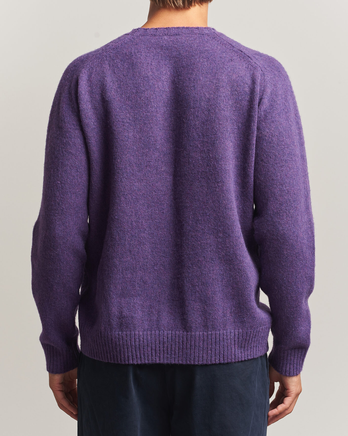 Uomini | Maglieria | Morgano | Brushed Wool Crewneck Purple
