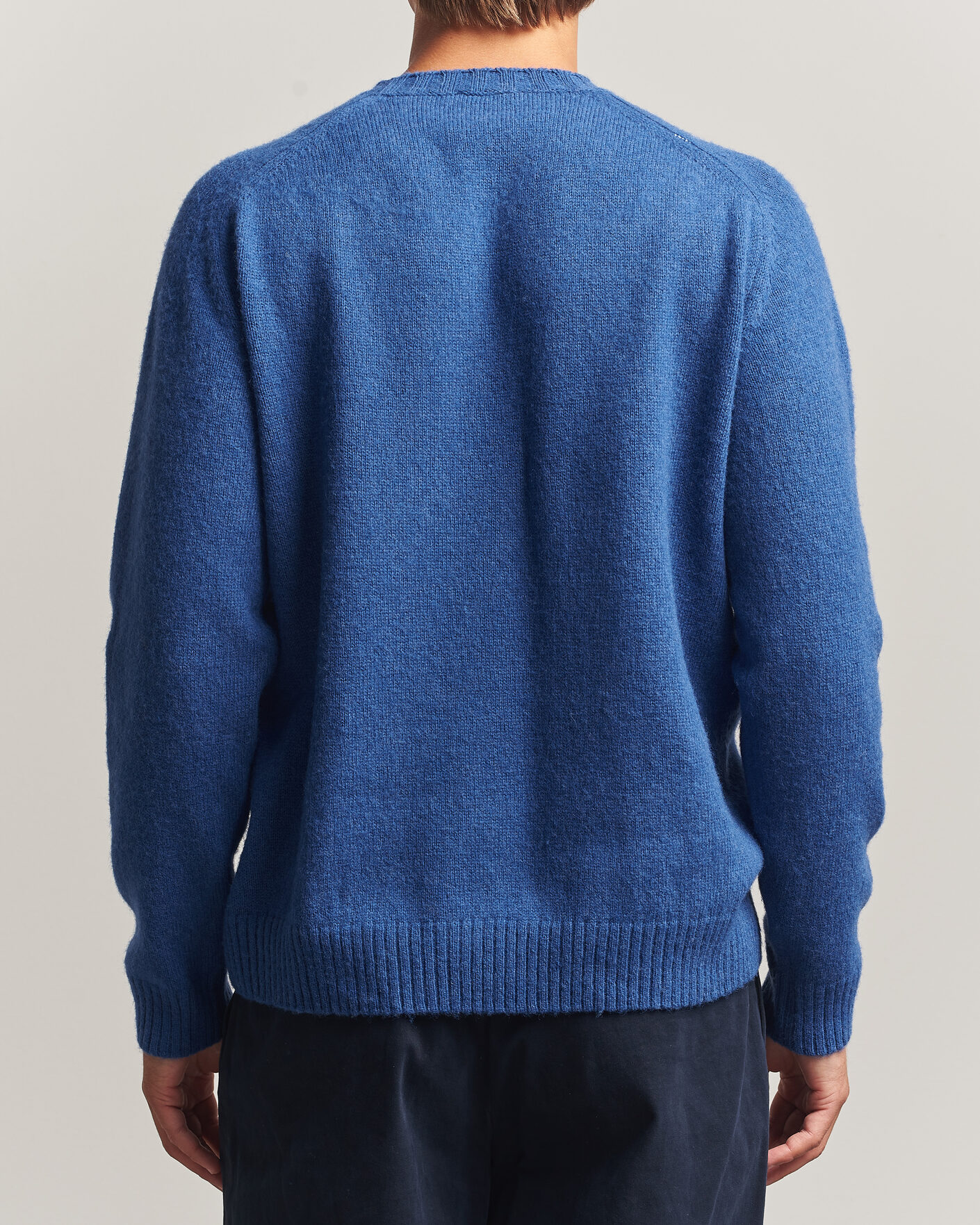 Uomini | Maglieria | Morgano | Brushed Wool Crewneck High Blue