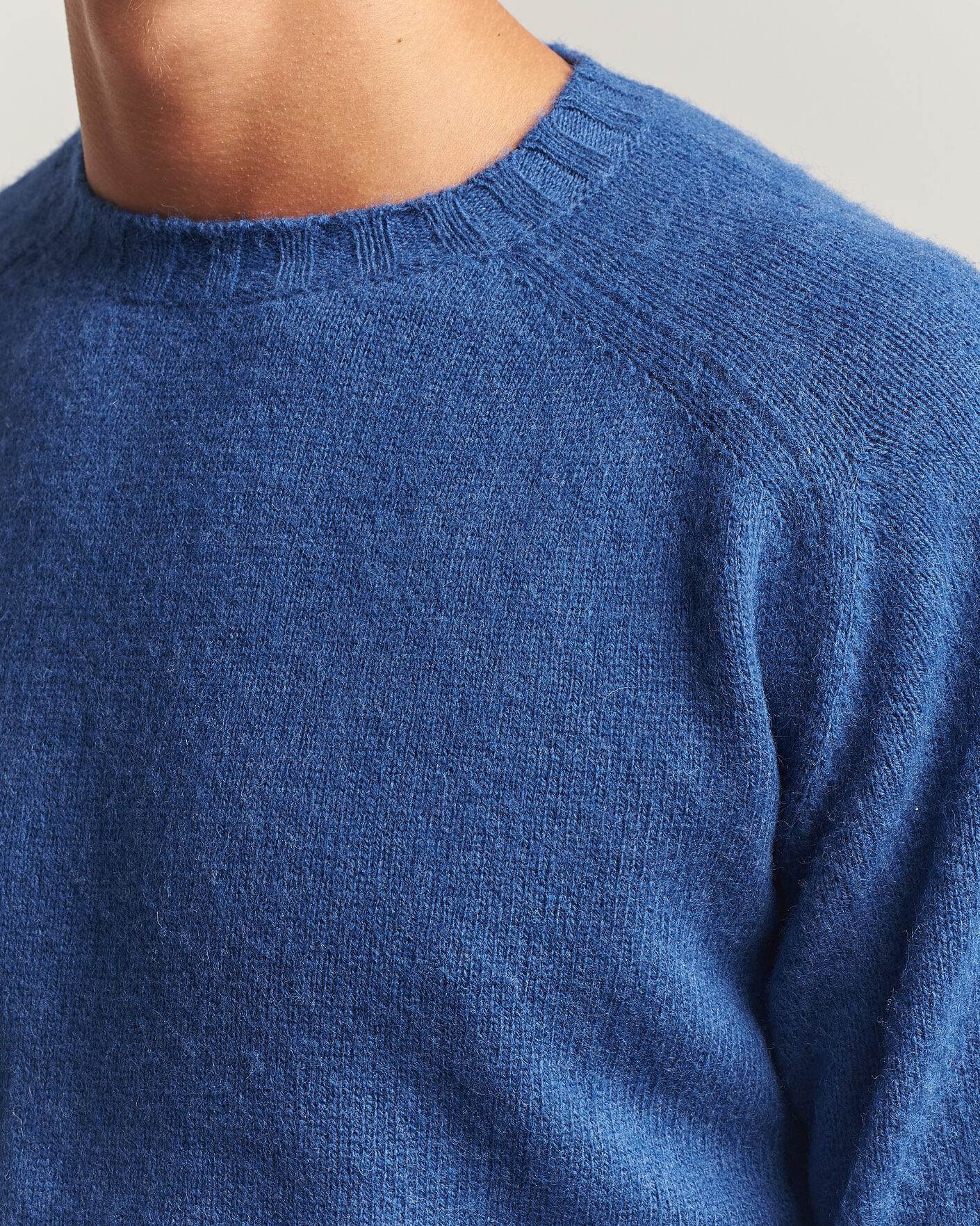 Uomini | Maglieria | Morgano | Brushed Wool Crewneck High Blue