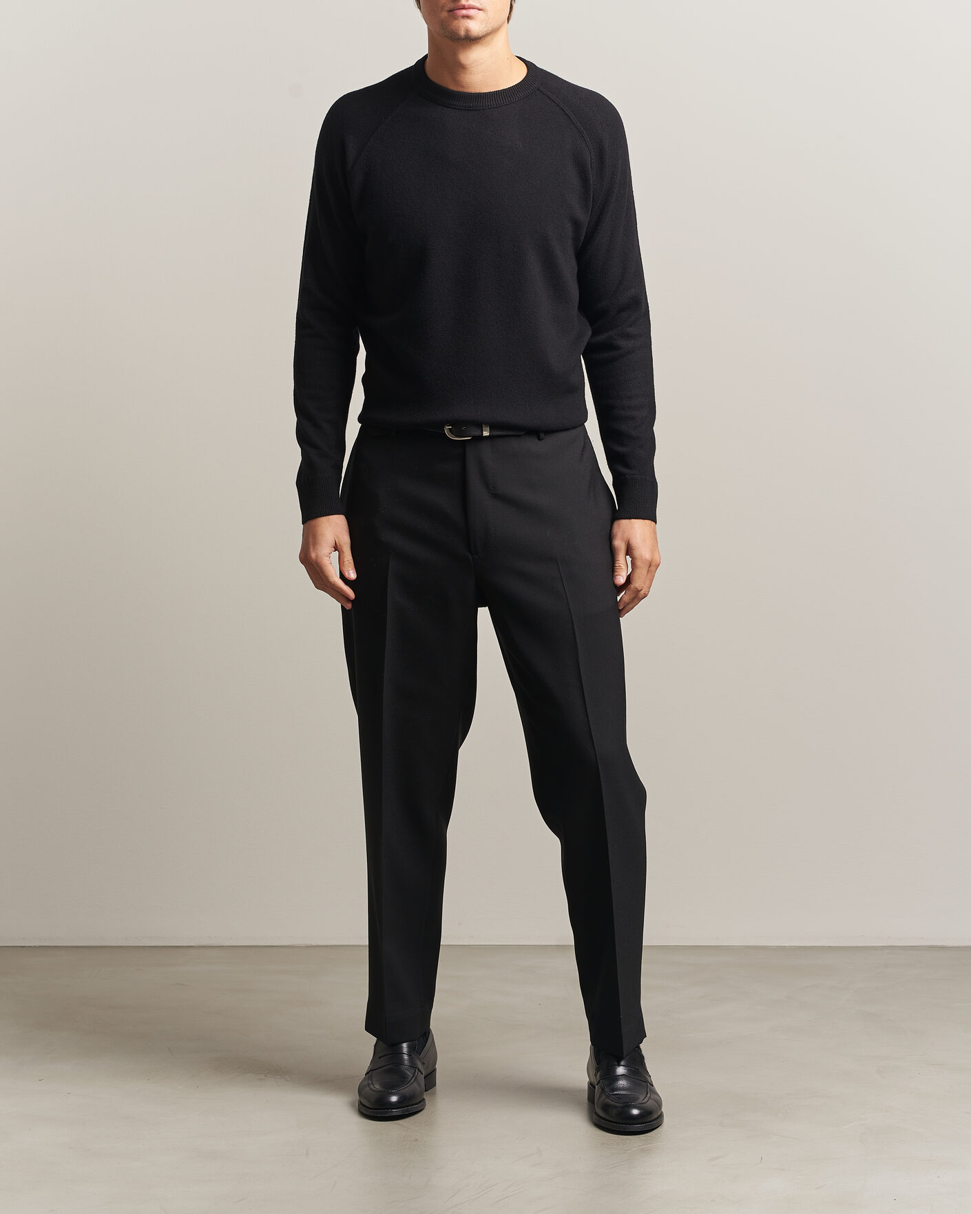 Uomini | Maglieria | Morgano | Wool/Cashmere Raglan Crew Black