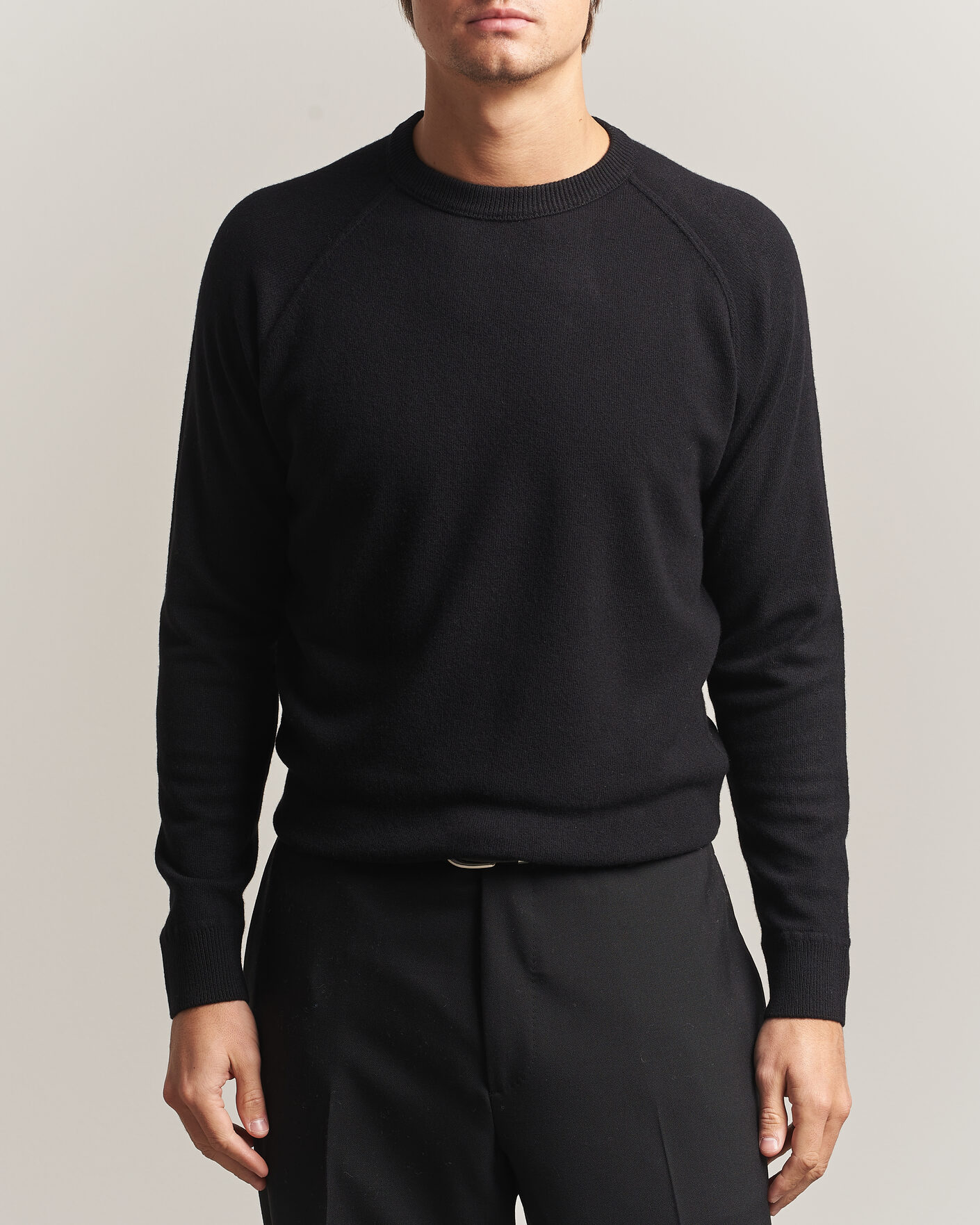 Uomini | Maglieria | Morgano | Wool/Cashmere Raglan Crew Black