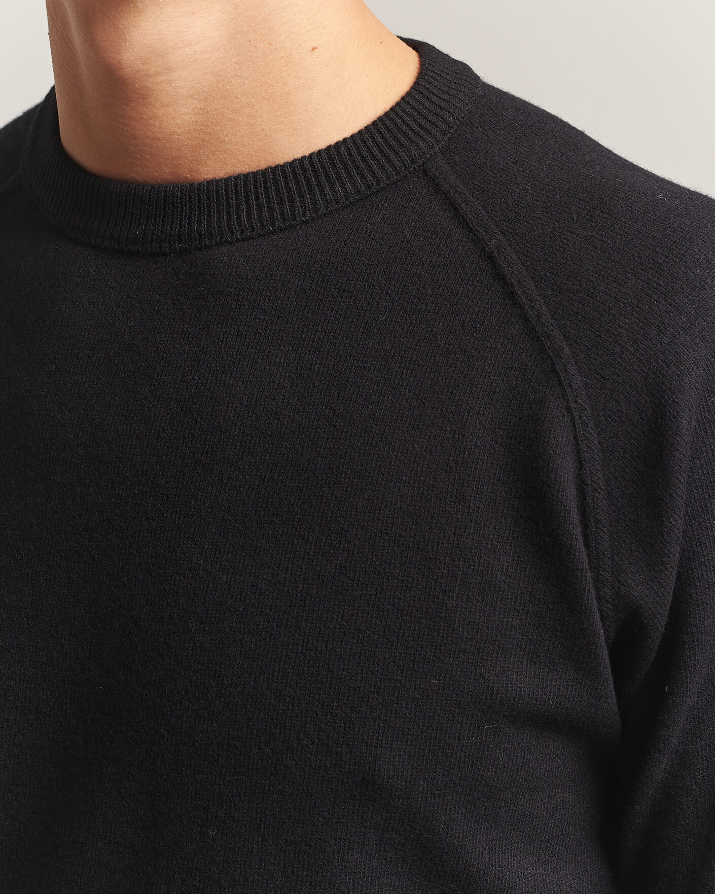 Uomini | Maglieria | Morgano | Wool/Cashmere Raglan Crew Black