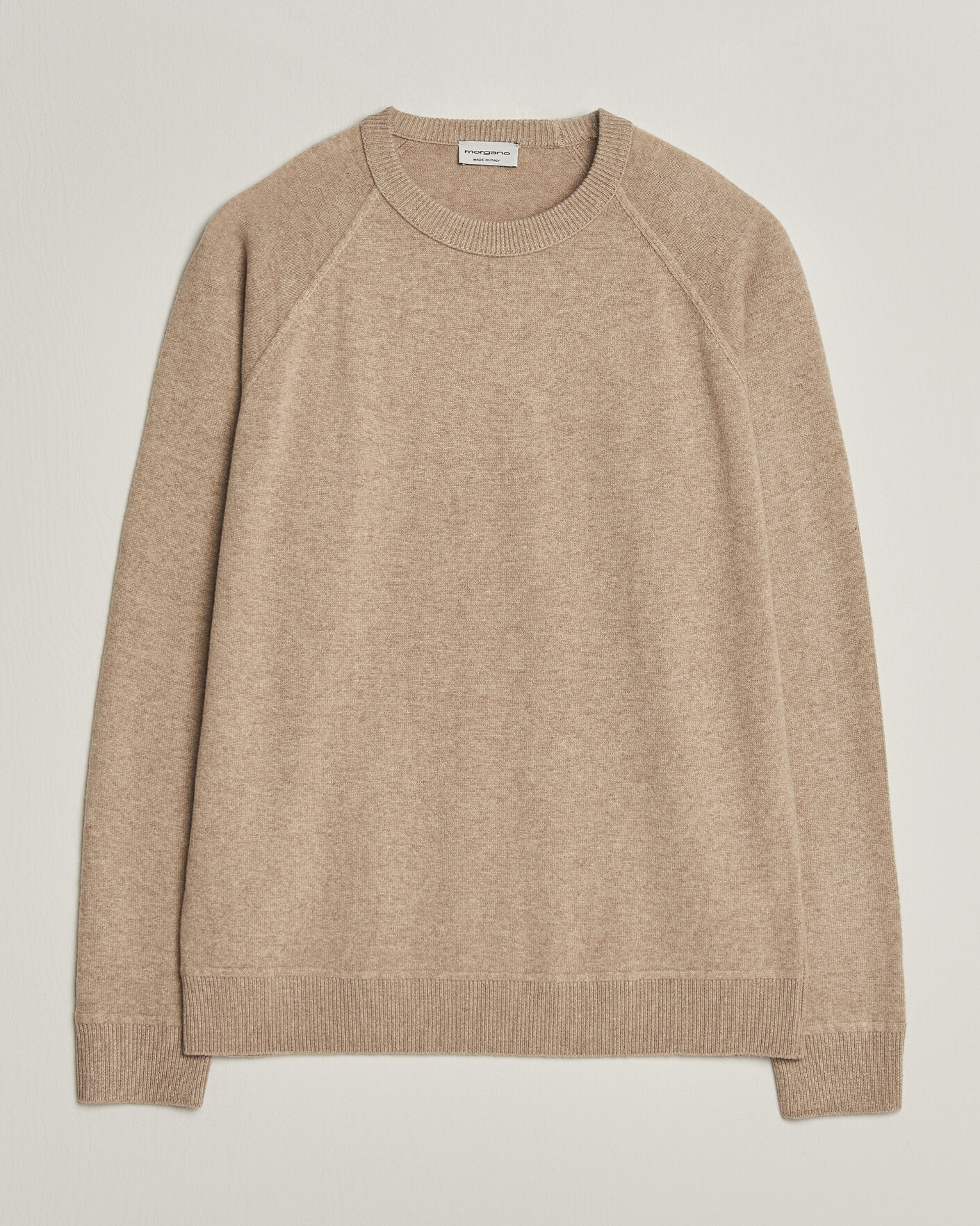 Uomini | Maglieria | Morgano | Wool/Cashmere Raglan Crew Beige