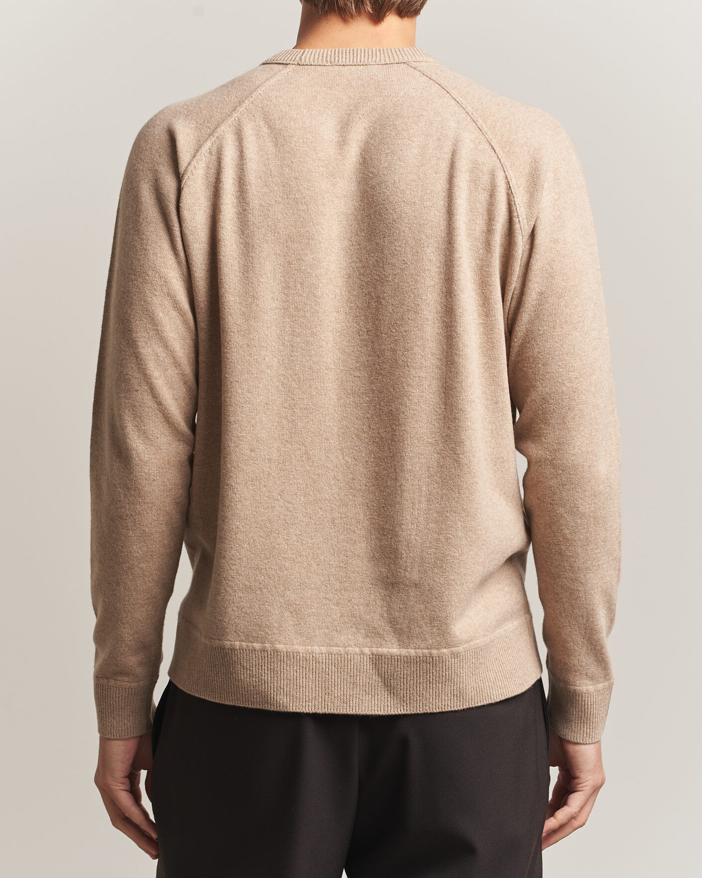 Uomini | Maglieria | Morgano | Wool/Cashmere Raglan Crew Beige