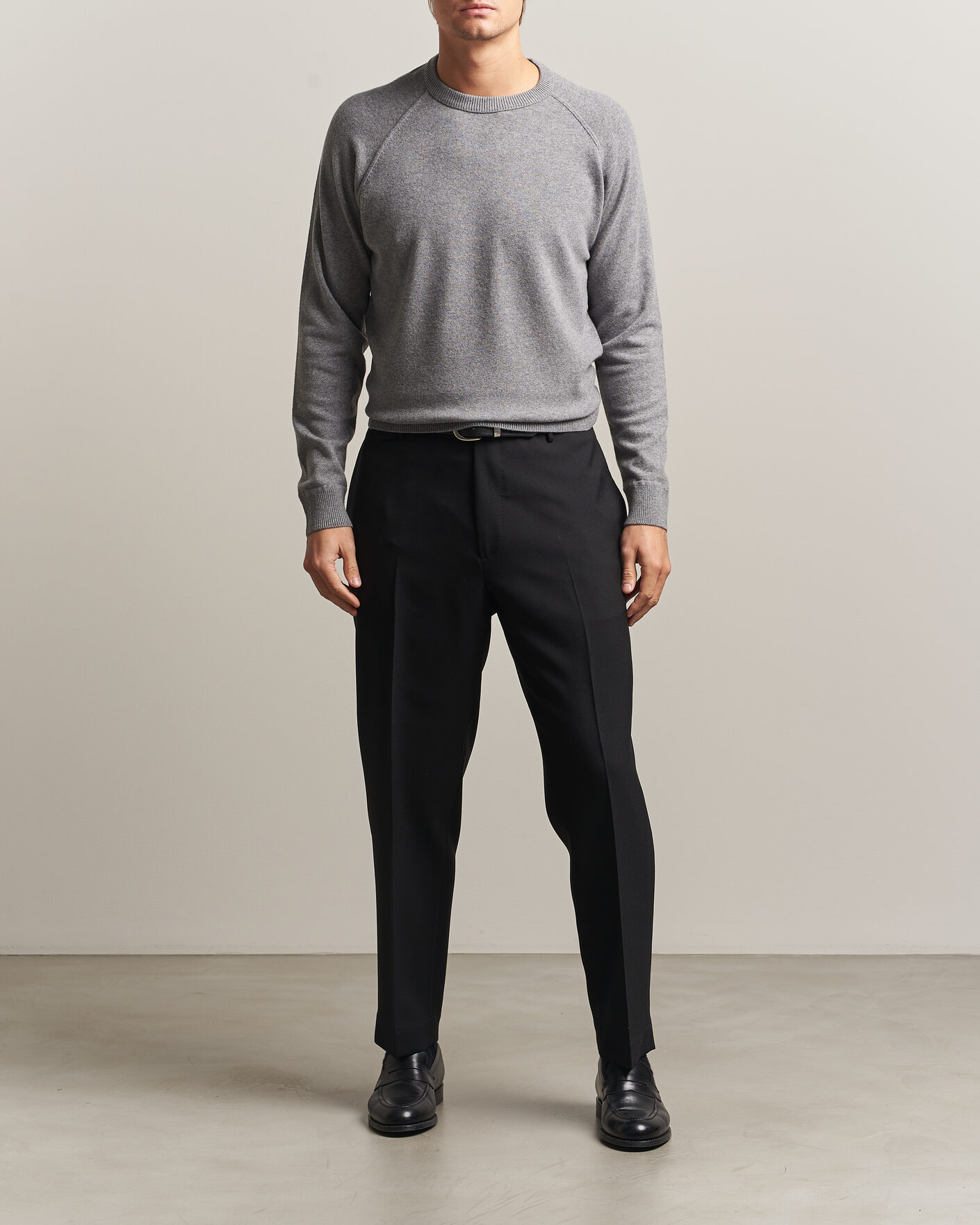 Uomini | Maglieria | Morgano | Wool/Cashmere Raglan Crew Grey