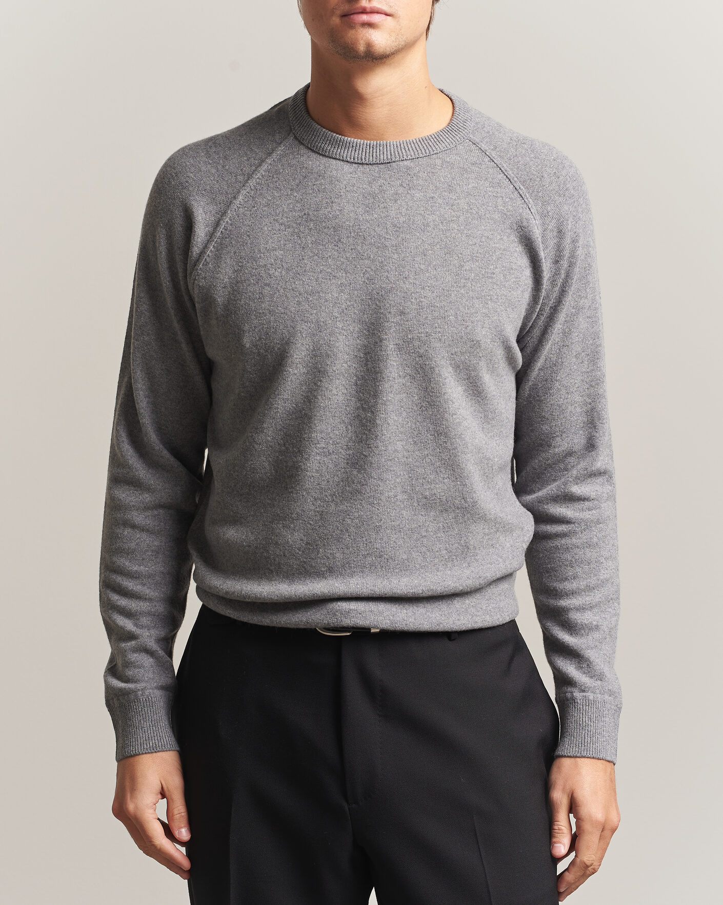 Uomini | Maglieria | Morgano | Wool/Cashmere Raglan Crew Grey
