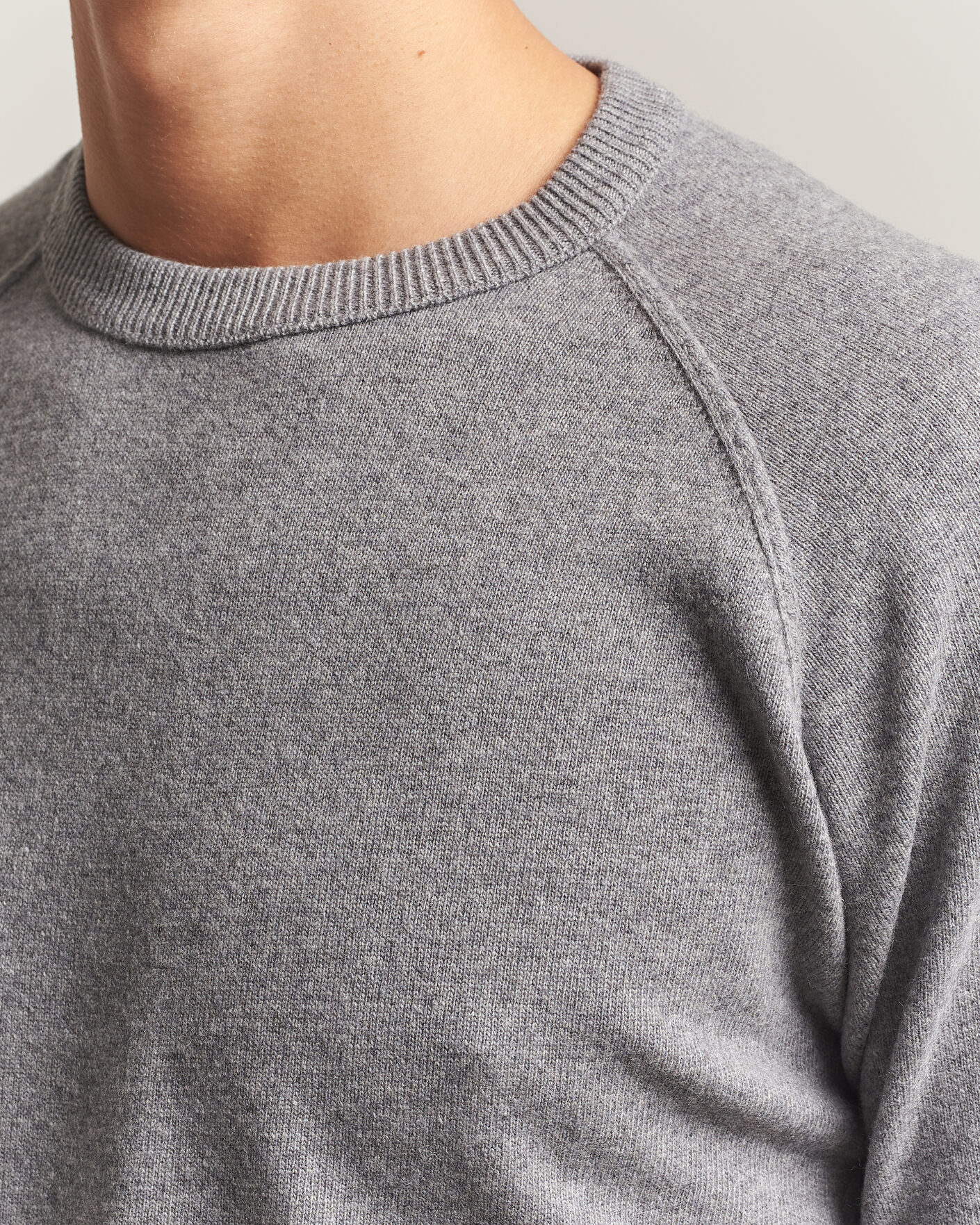 Uomini | Maglieria | Morgano | Wool/Cashmere Raglan Crew Grey