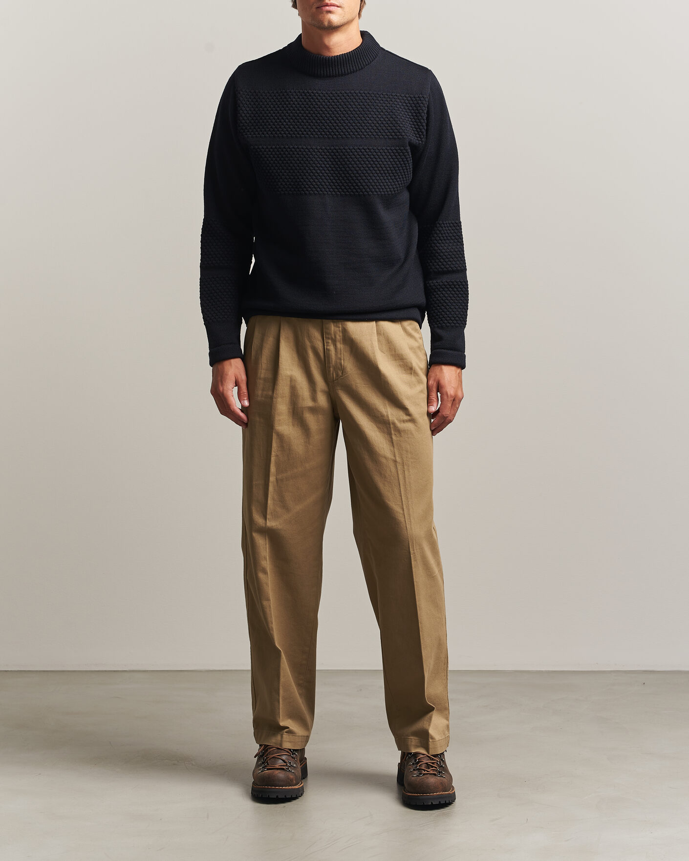 Uomini | Maglieria | S.N.S. Herning | Fisherman Mock Neck Navy Blue