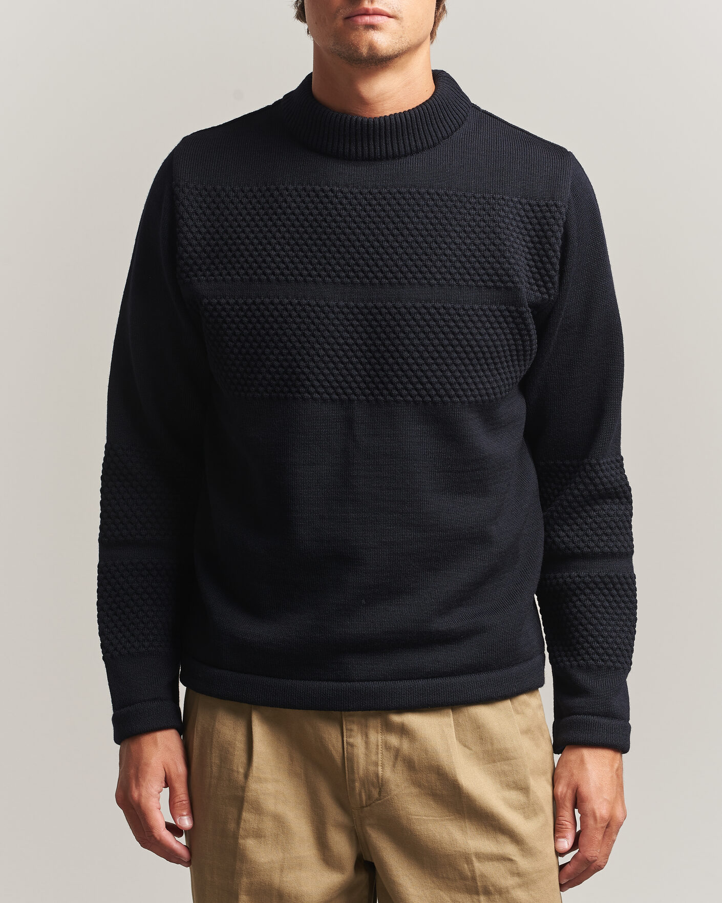 Uomini | Maglieria | S.N.S. Herning | Fisherman Mock Neck Navy Blue