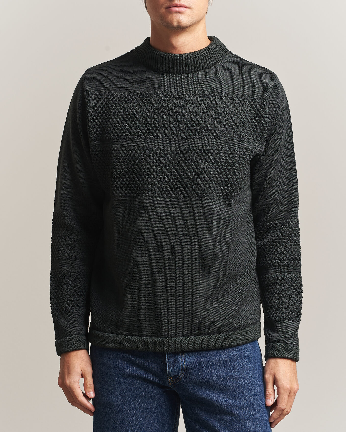 Uomini | Maglieria | S.N.S. Herning | Fisherman Mock Neck Terrain Green