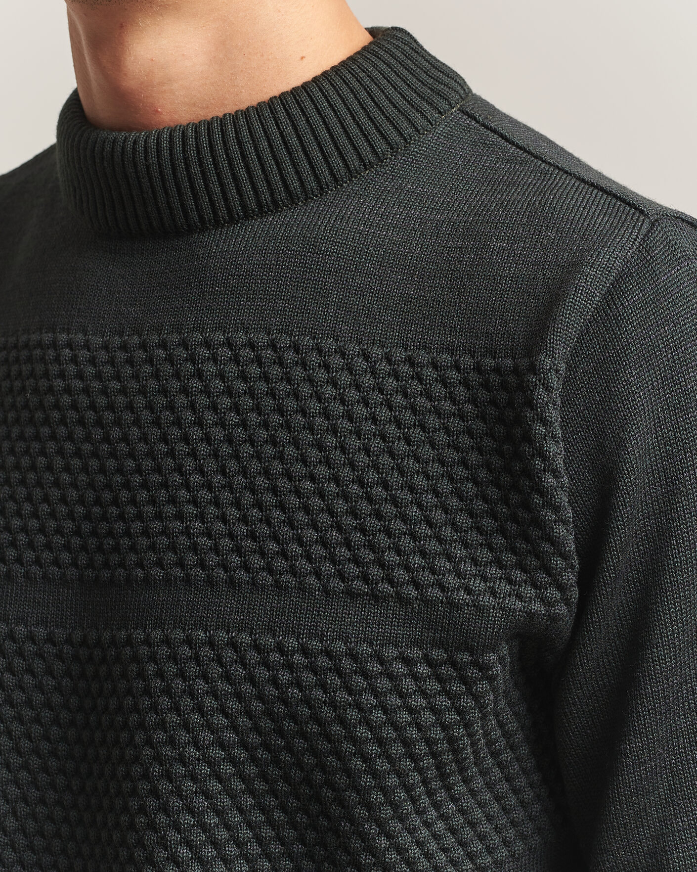 Uomini | Maglieria | S.N.S. Herning | Fisherman Mock Neck Terrain Green