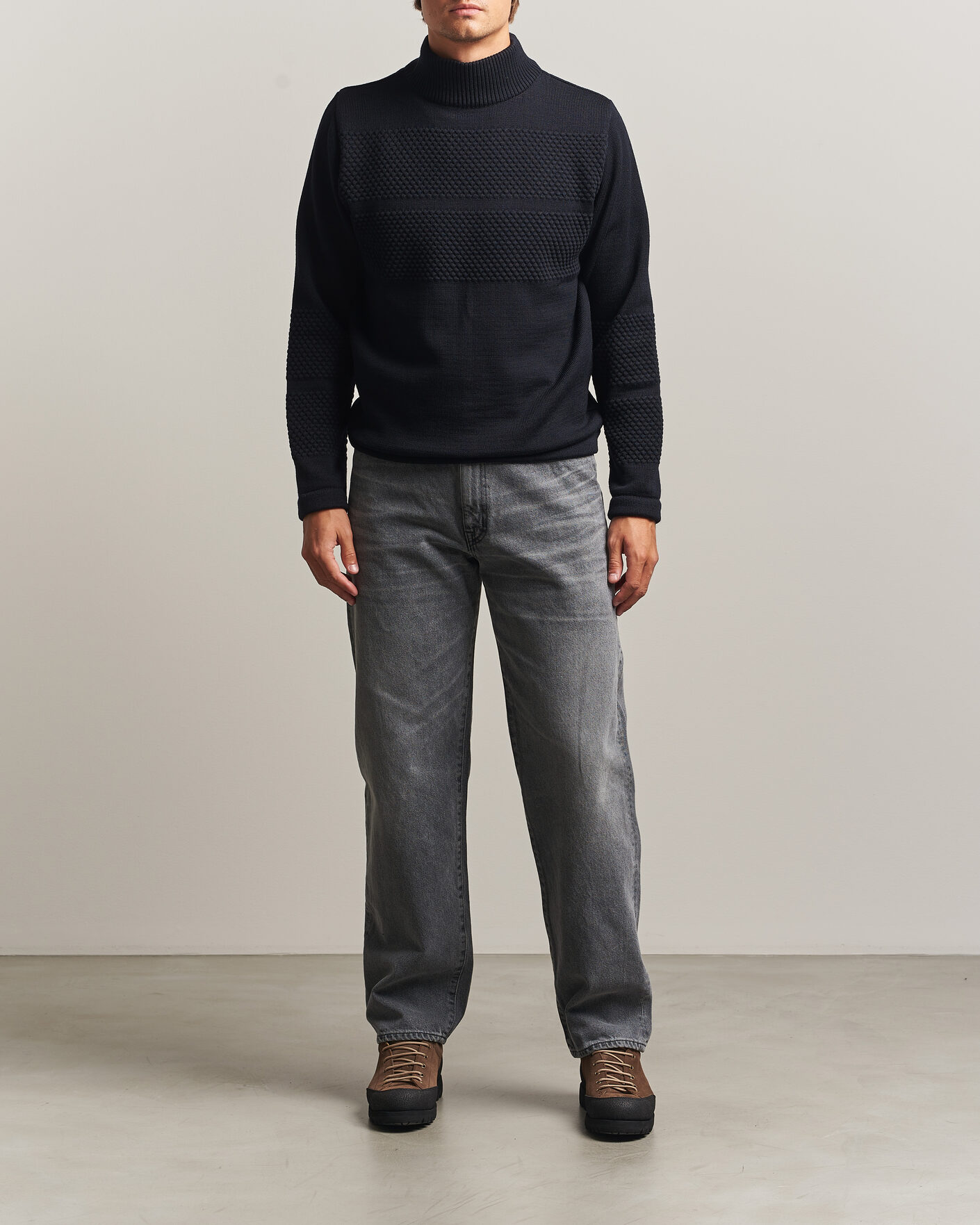 Uomini | Maglieria | S.N.S. Herning | Fisherman High Neck Navy Blue