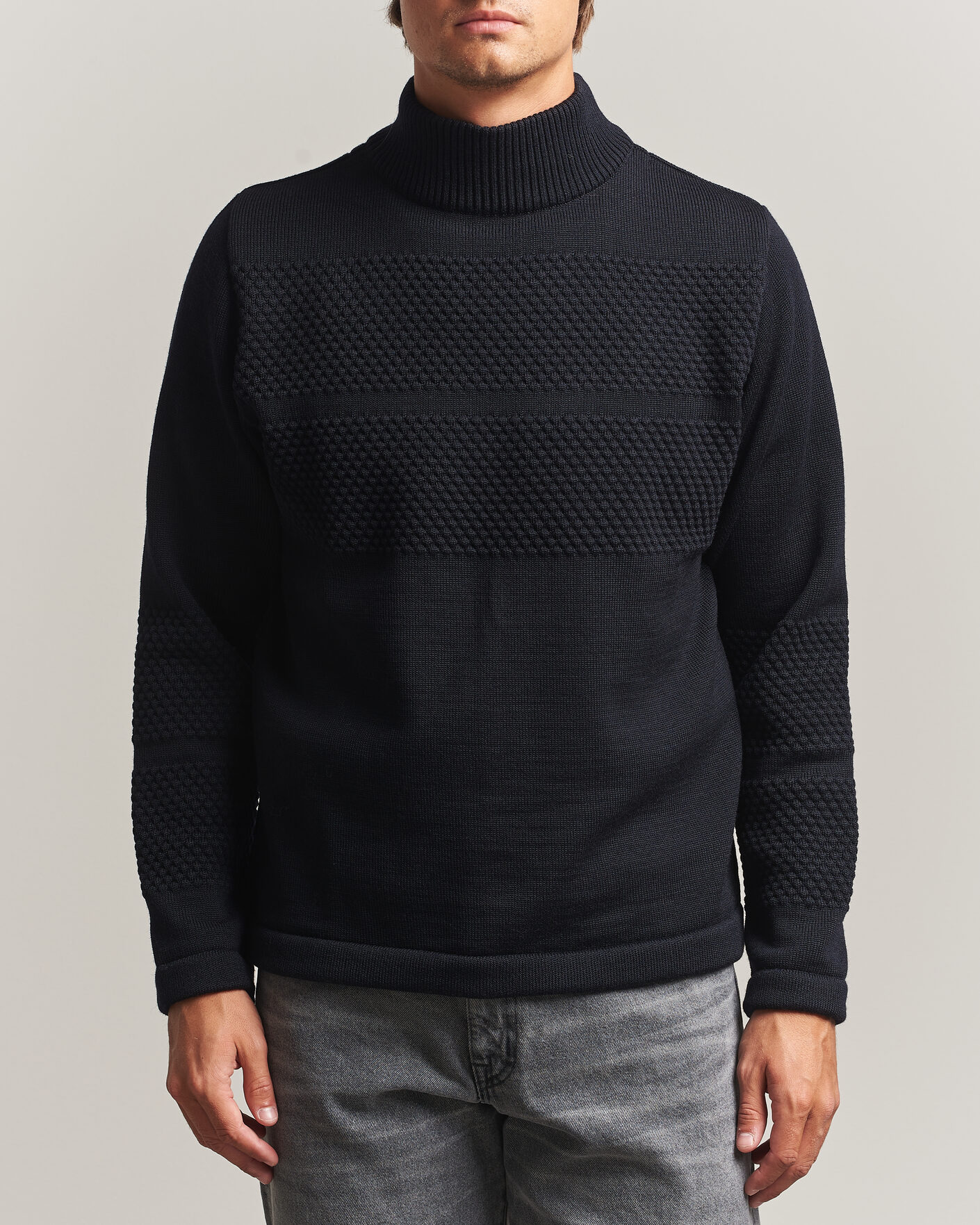 Uomini | Maglieria | S.N.S. Herning | Fisherman High Neck Navy Blue
