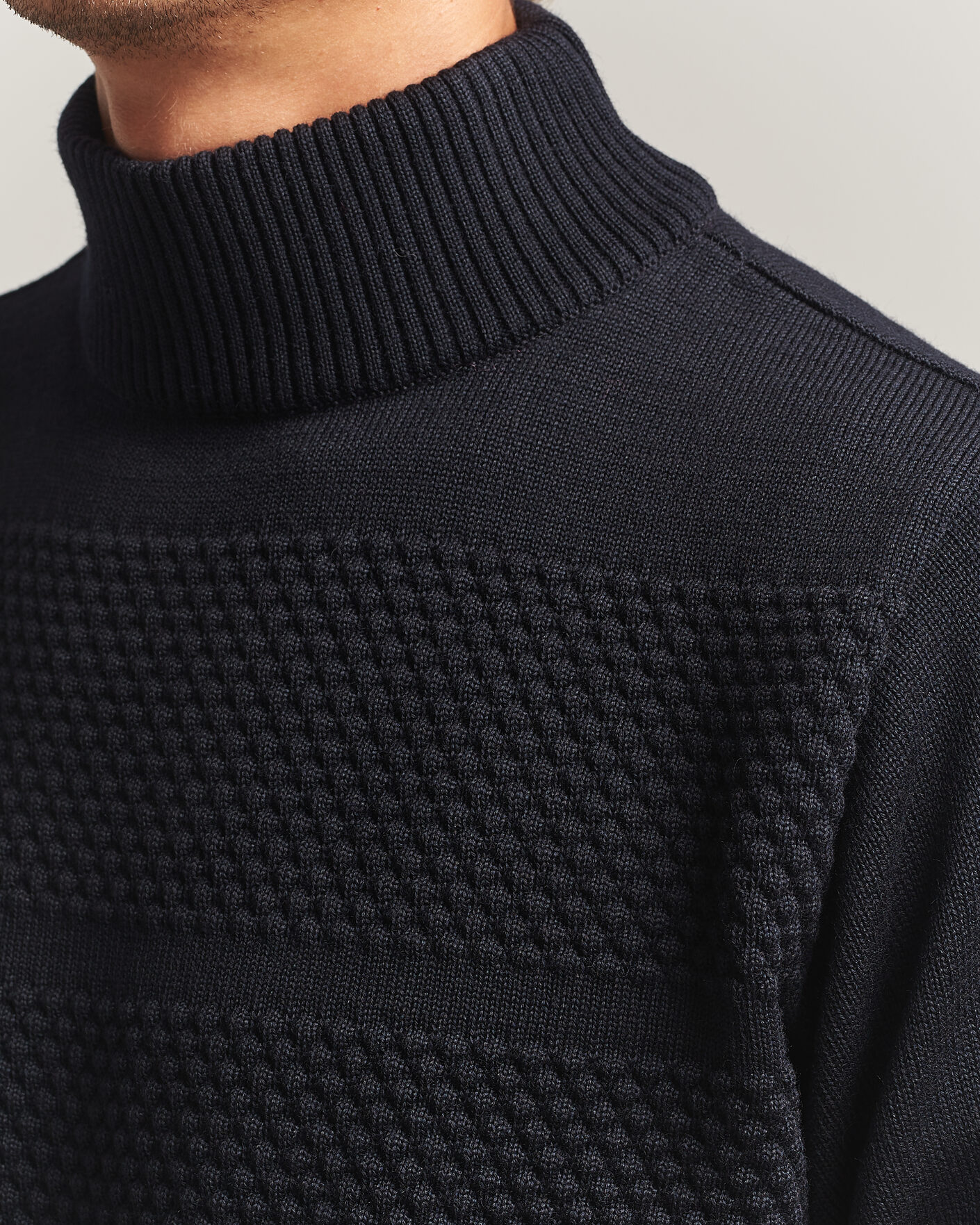 Uomini | Maglieria | S.N.S. Herning | Fisherman High Neck Navy Blue