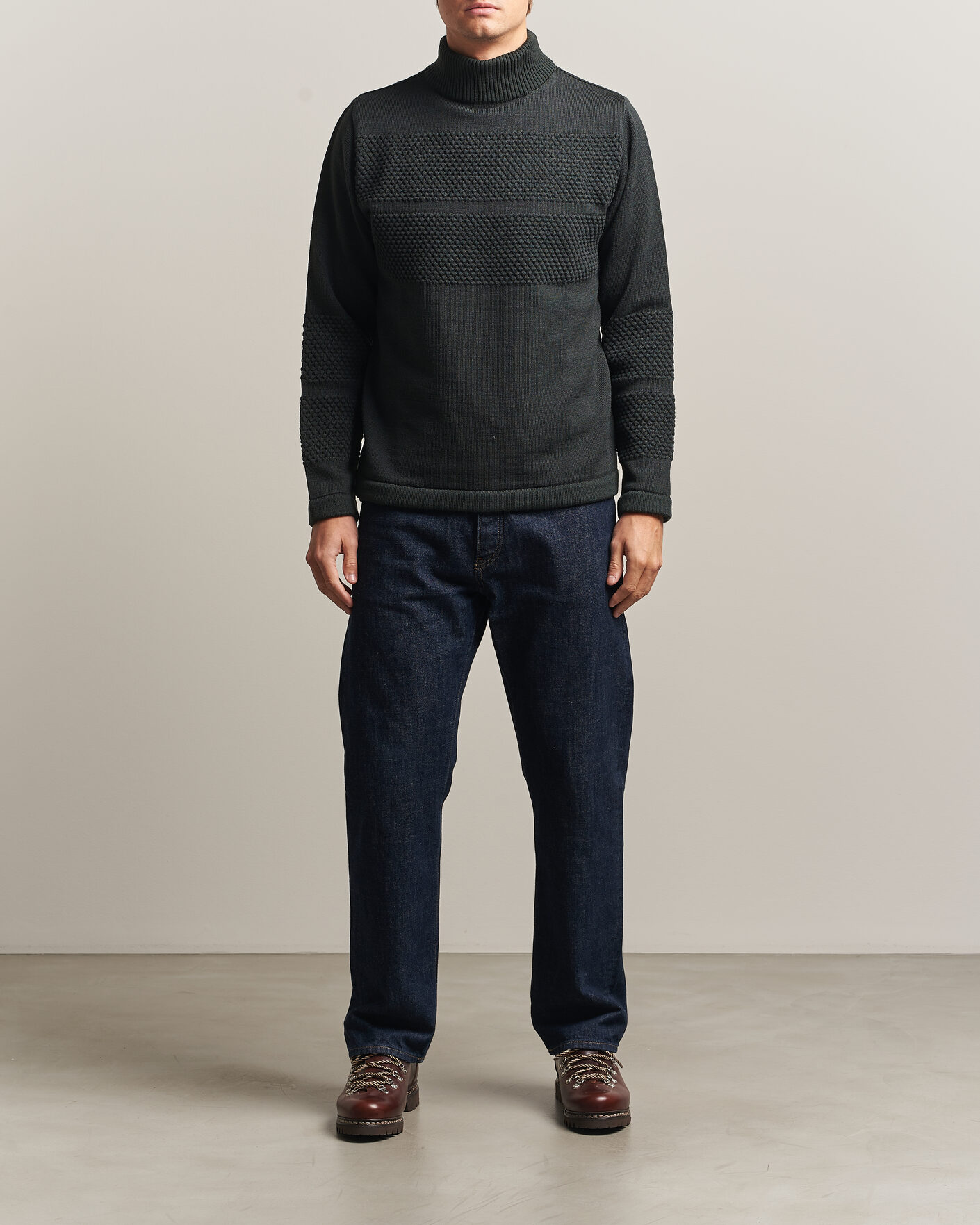 Uomini | Maglieria | S.N.S. Herning | Fisherman High Neck Terrain Green
