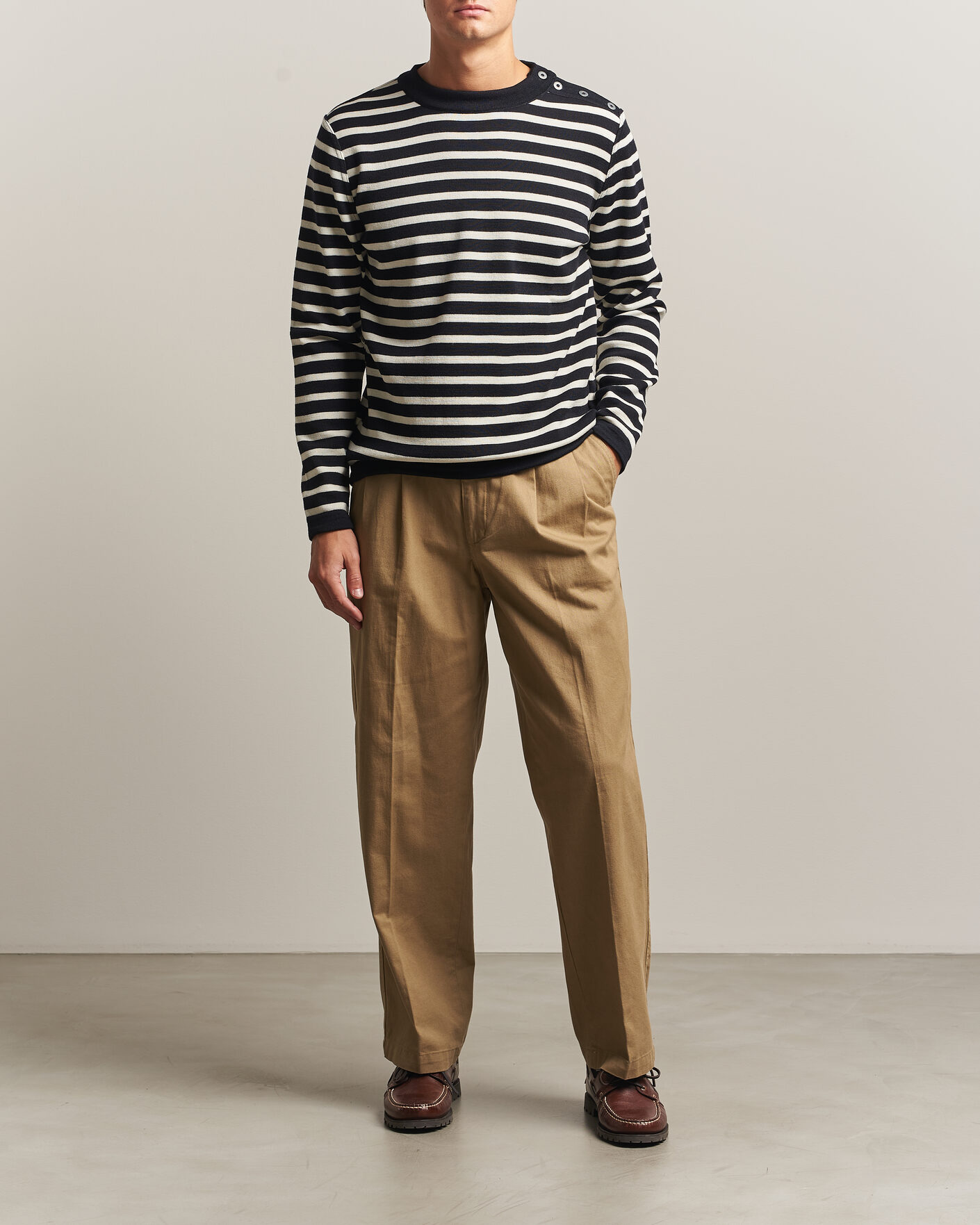 Uomini | Maglieria | S.N.S. Herning | Naval Crew Neck Navy/White