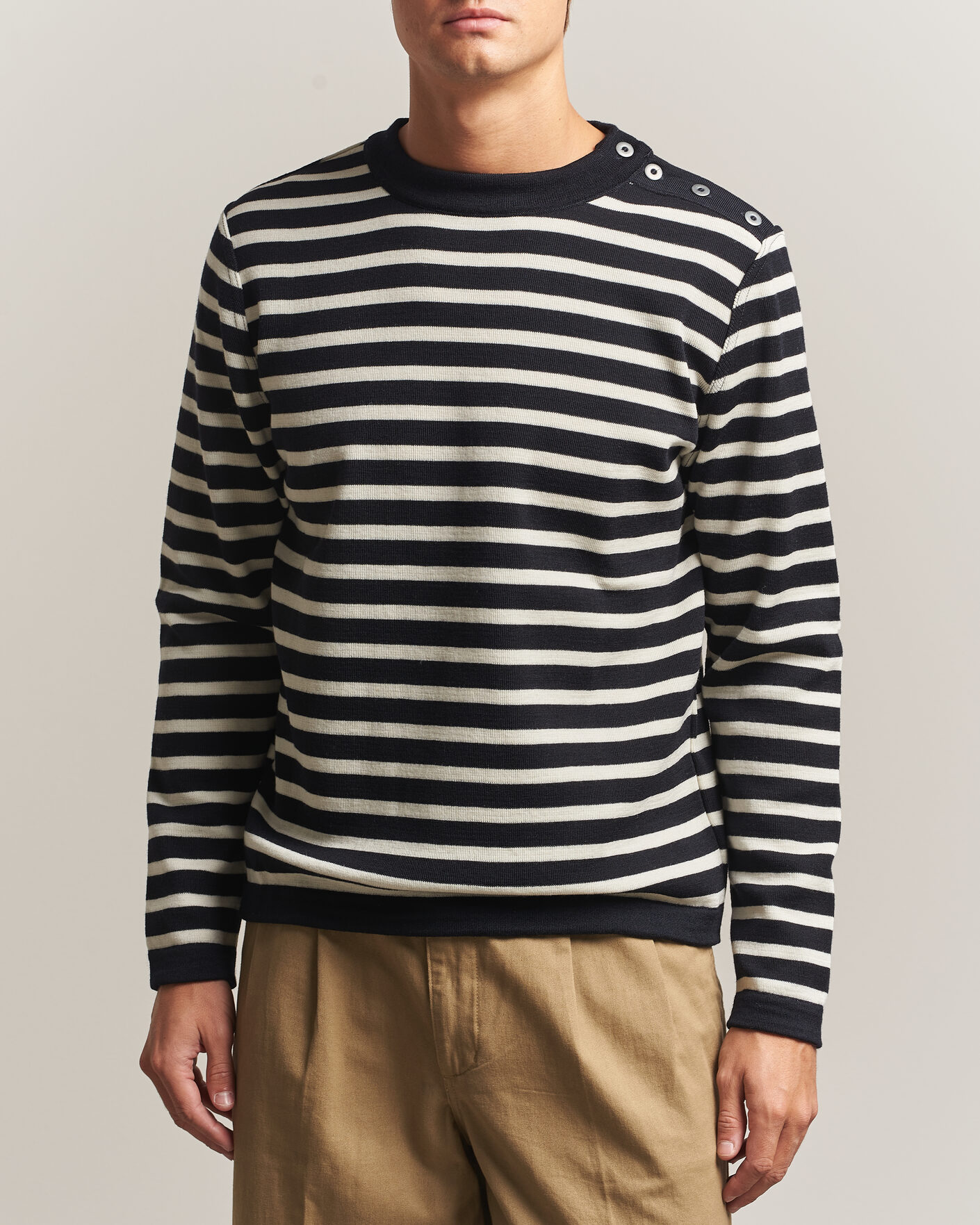 Uomini | Maglieria | S.N.S. Herning | Naval Crew Neck Navy/White