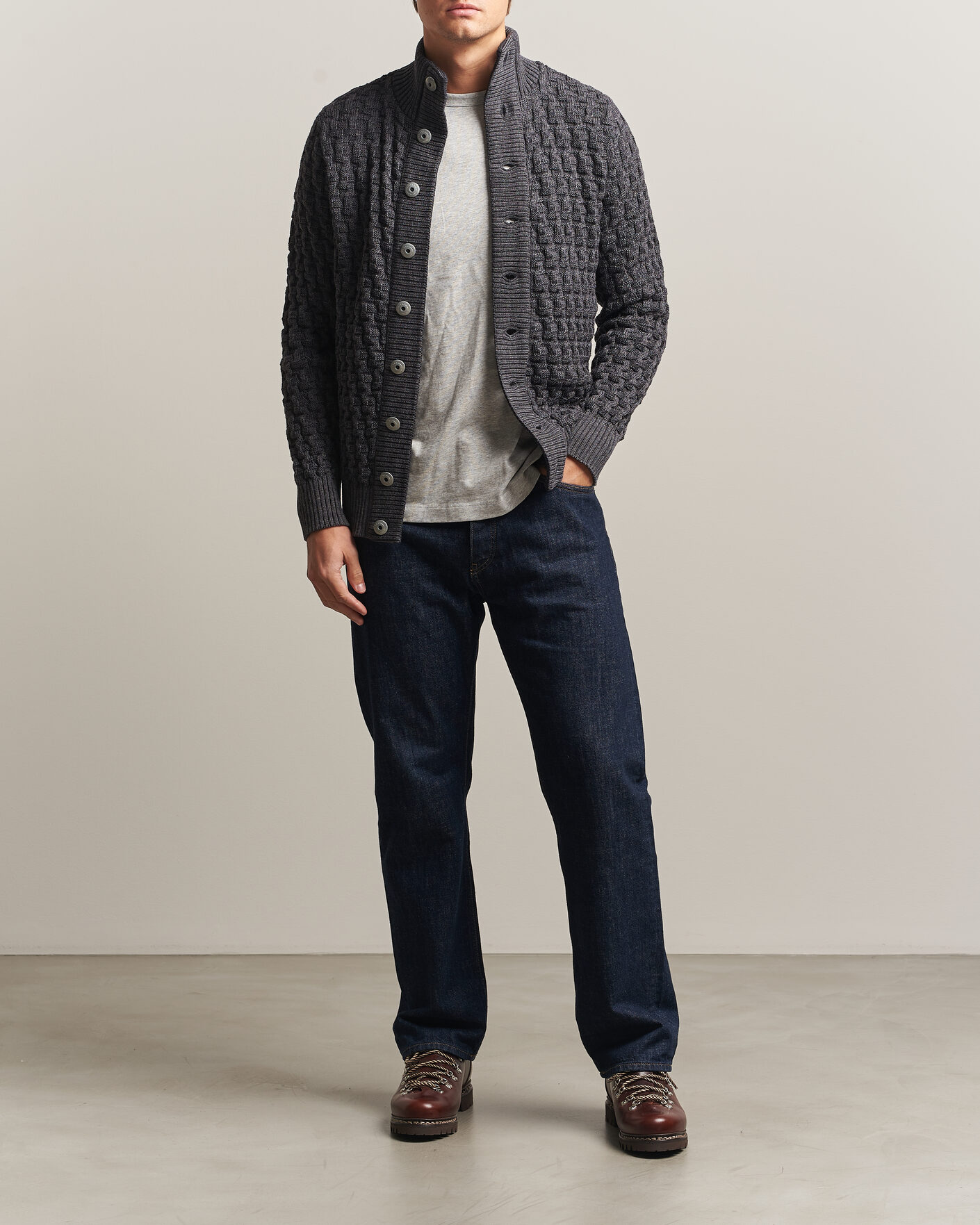 Uomini | Maglieria | S.N.S. Herning | Stark Cardigan Gneiss Grey