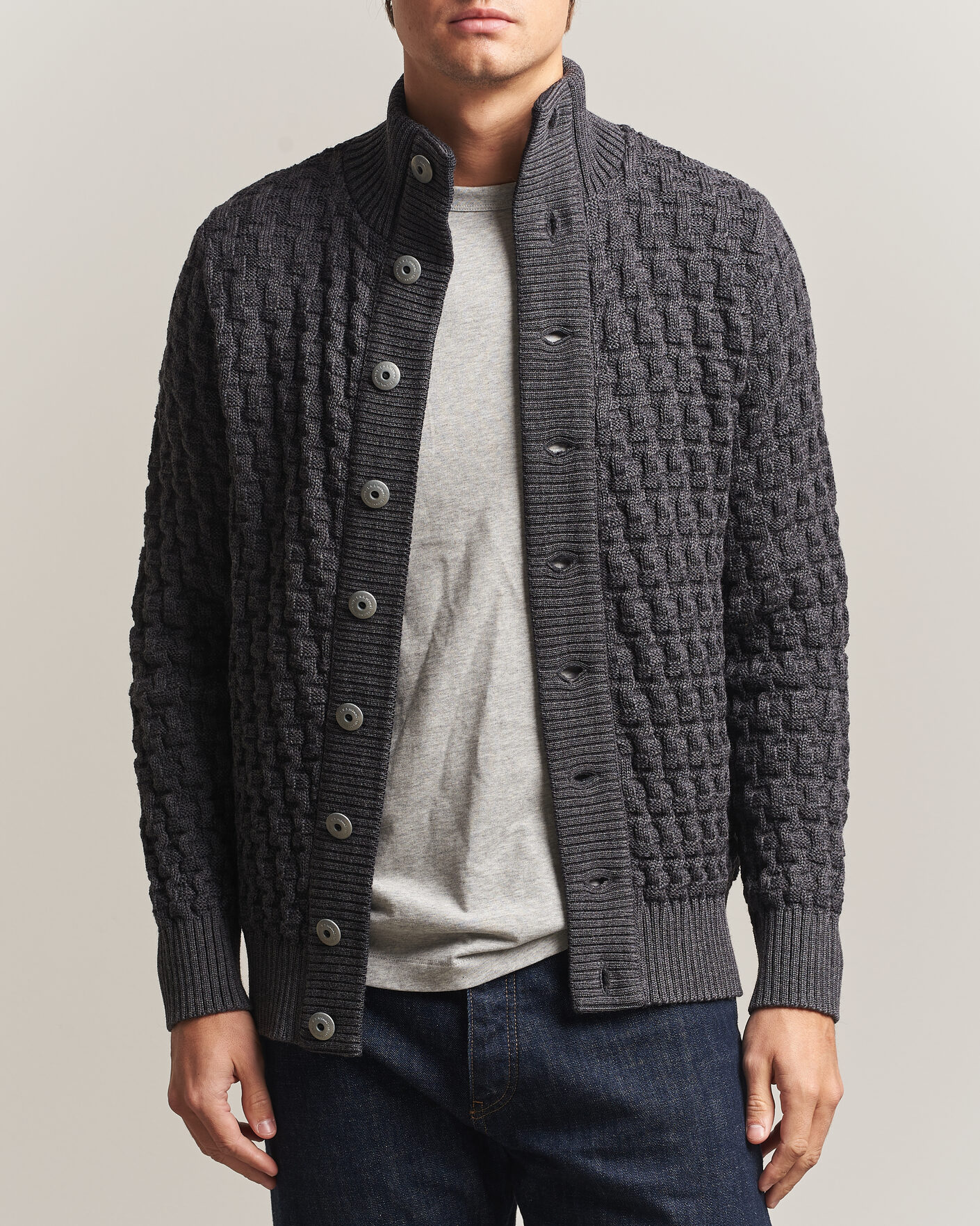 Uomini | Maglieria | S.N.S. Herning | Stark Cardigan Gneiss Grey