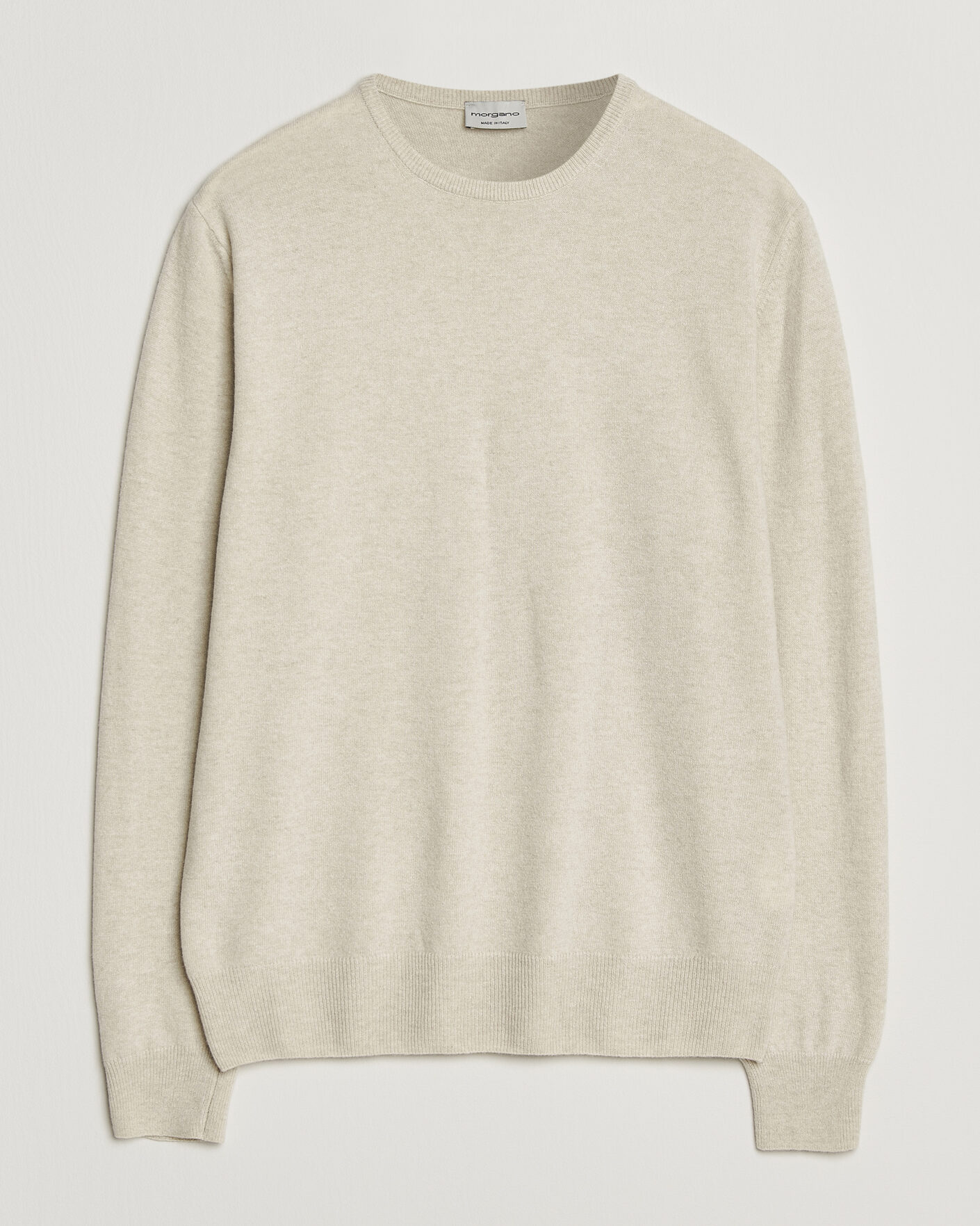 Uomini | Maglieria | Morgano | Wool/Cashmere Crewneck Beige