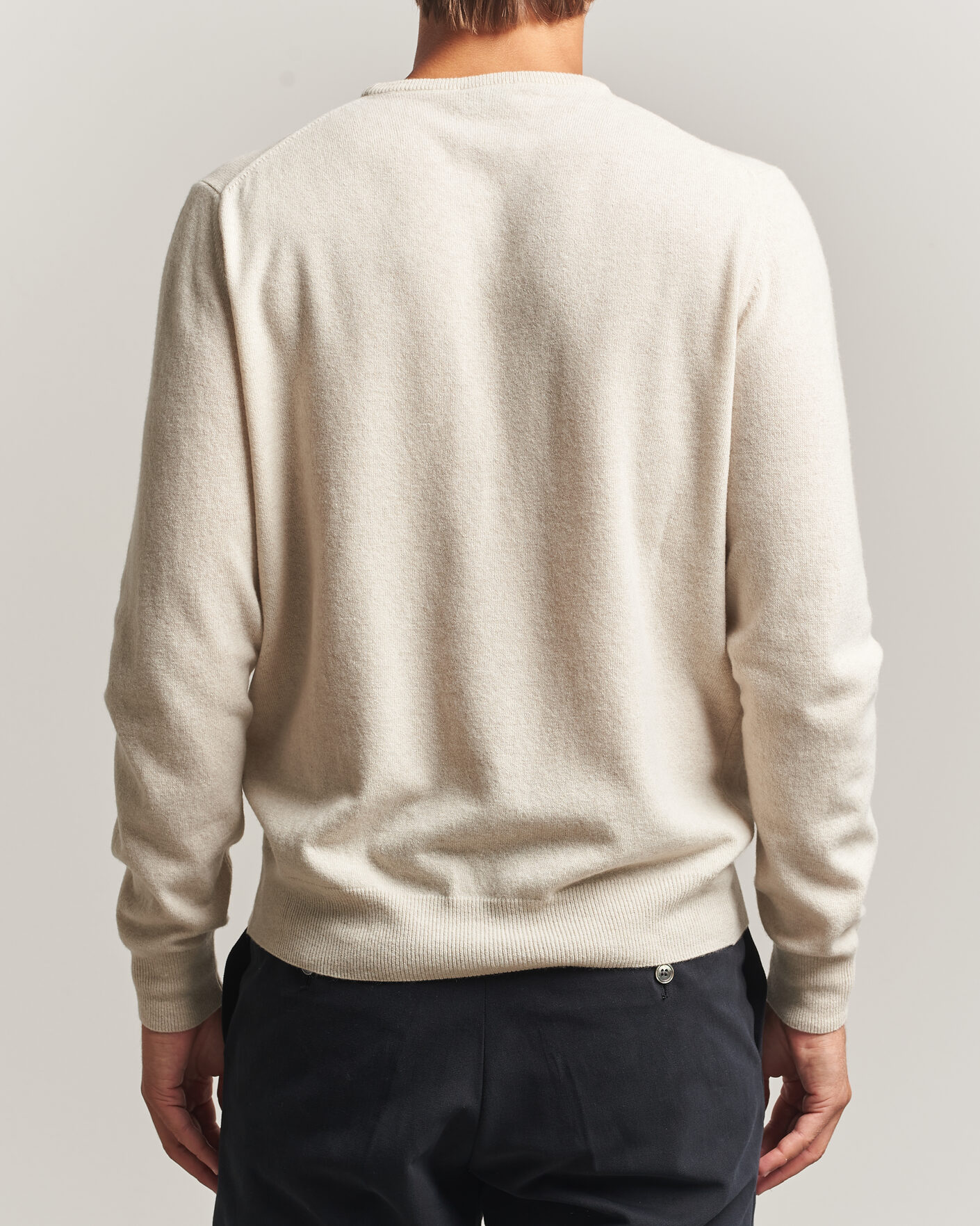 Uomini | Maglieria | Morgano | Wool/Cashmere Crewneck Beige
