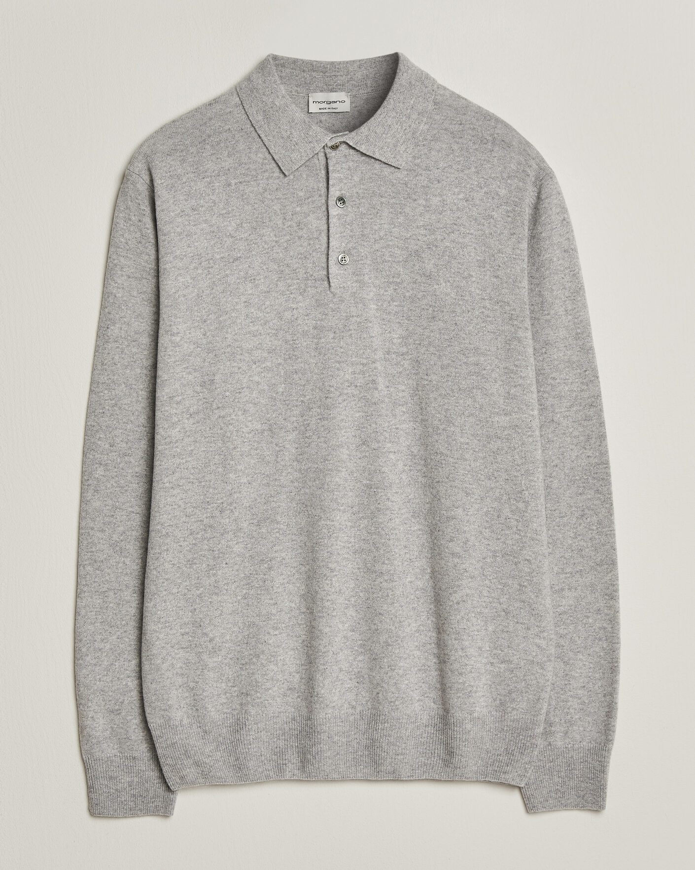 Uomini | Maglieria | Morgano | Wool/Cashmere Polo Mid Grey